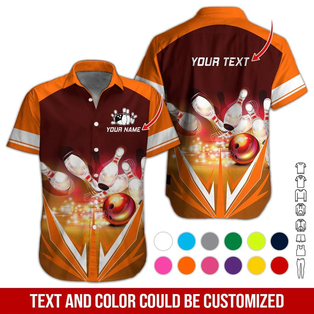 Custom Bowling Aloha Hawaiian Shirt - Colorful Bowling Ball Pattern Personalized Name Hawaiian Shirt For Men & Women, Bowling Lover - Image 4
