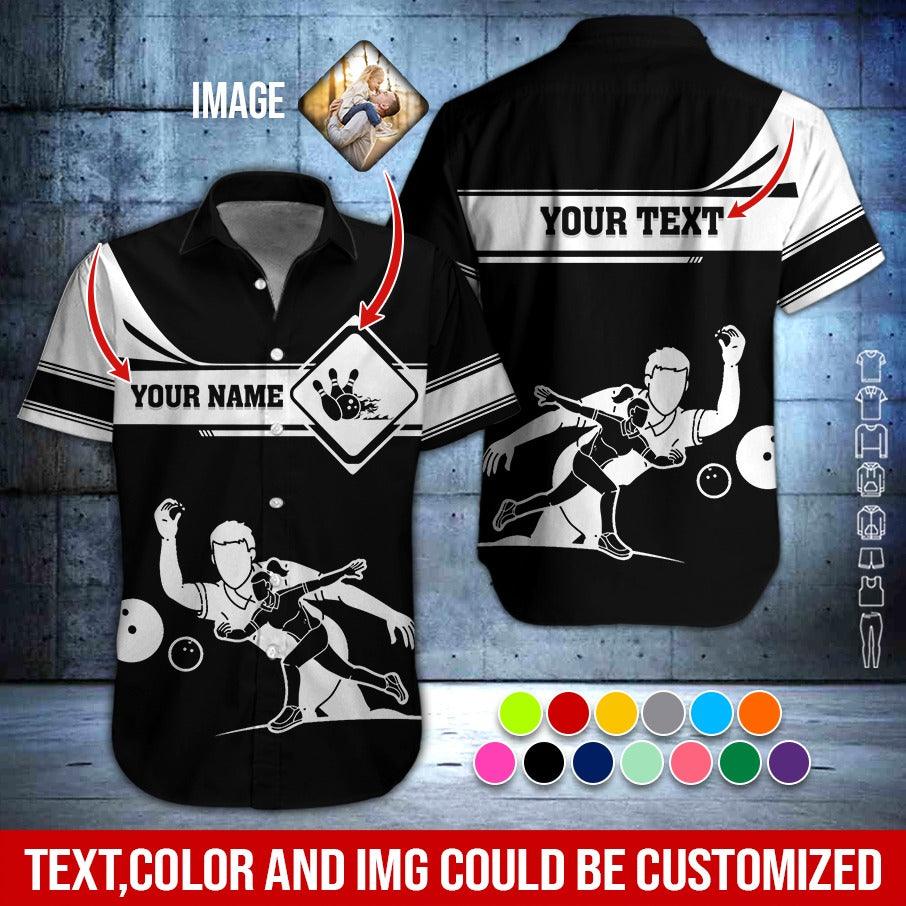 Custom Bowling Aloha Hawaiian Shirt - Colorful Men & Women Playing Bowling Personalized Name Hawaiian Shirt For Men & Women, Bowling Lover - Image 2