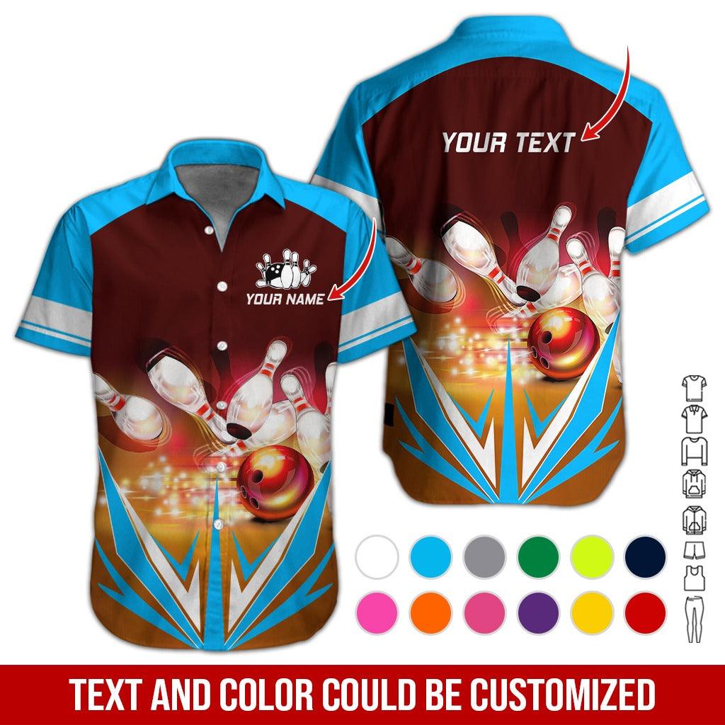 Custom Bowling Aloha Hawaiian Shirt - Cool Bowling Ball Pattern Personalized Name Hawaiian Shirt For Men & Women, Bowling Lover