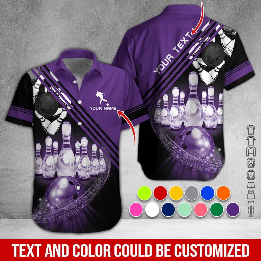 Custom Bowling Aloha Hawaiian Shirt - Cool Glass Bowling Bowl Pattern Personalized Name Hawaiian Shirt For Men & Women, Bowling Lover