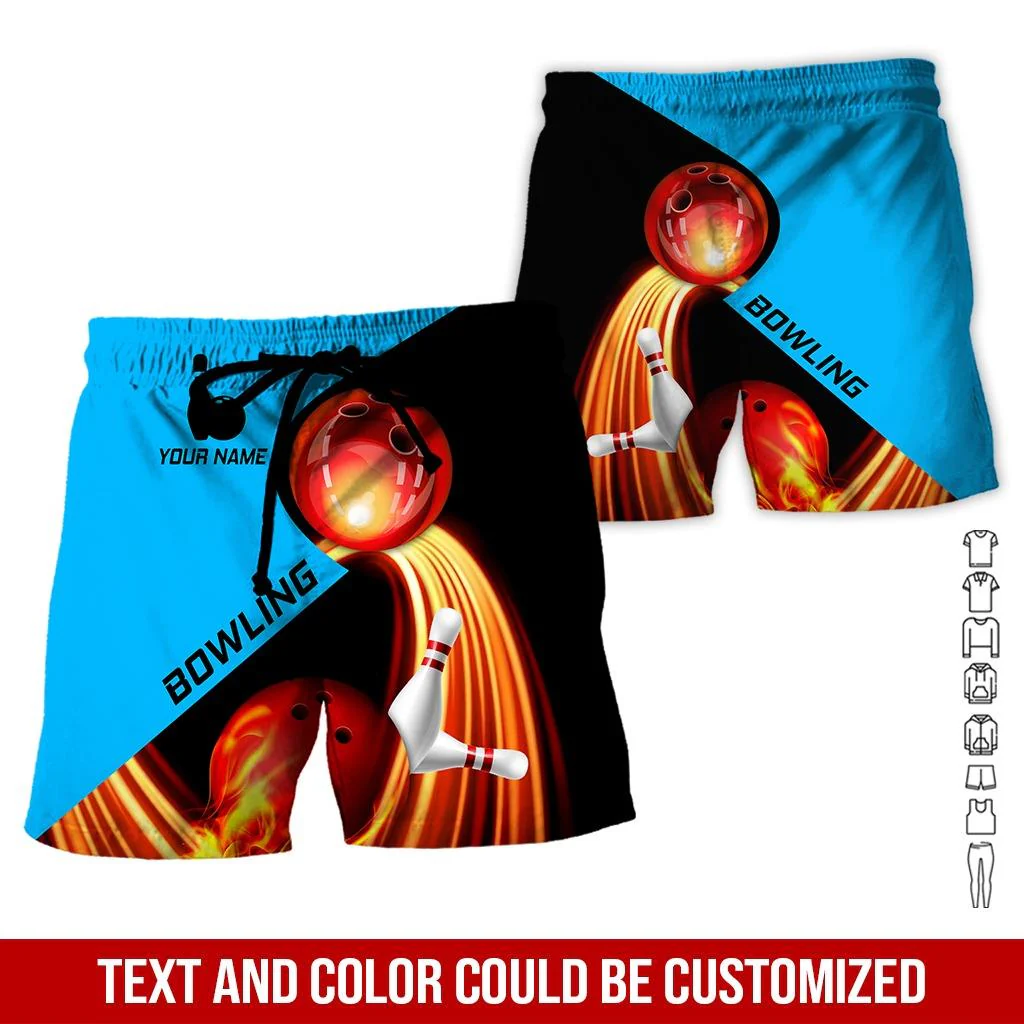 Custom Bowling Aloha Hawaiian Shirt - Fire Bowling Ball Pattern Personalized Name Hawaiian Shirt For Men & Women, Bowling Lover - Image 5