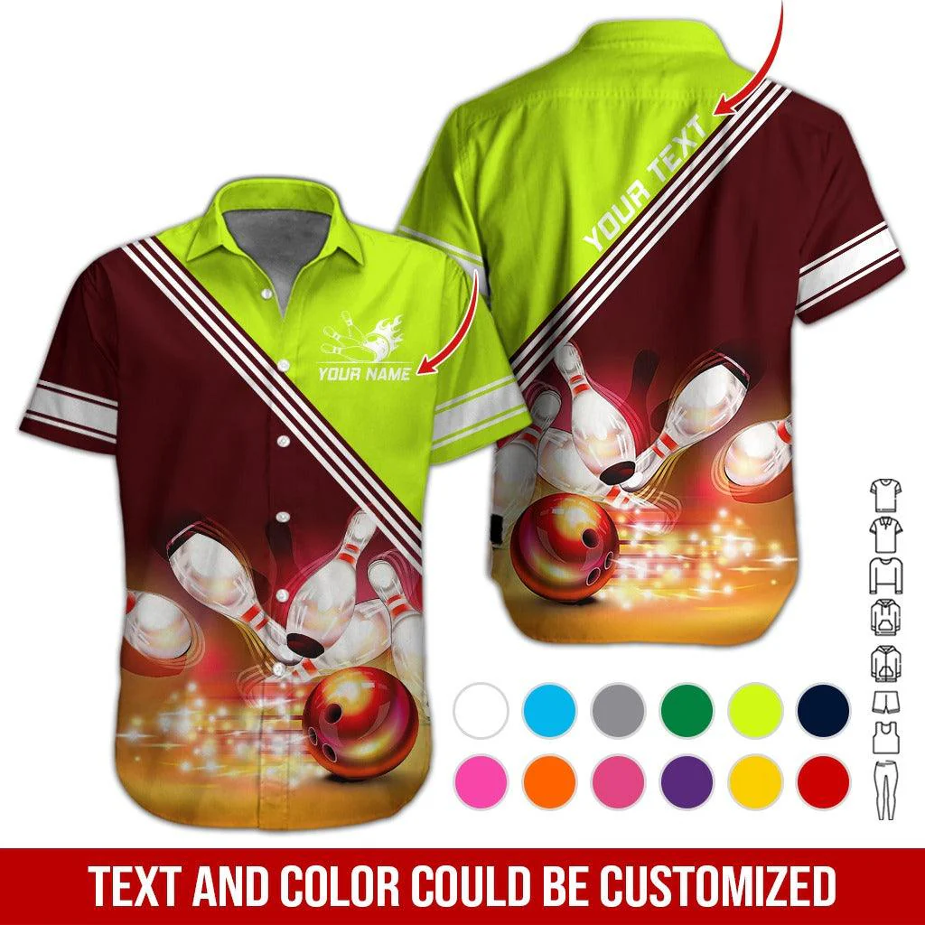Custom Bowling Aloha Hawaiian Shirt - Twinkle Bowling Pattern Personalized Name Hawaiian Shirt For Men & Women, Bowling Lover