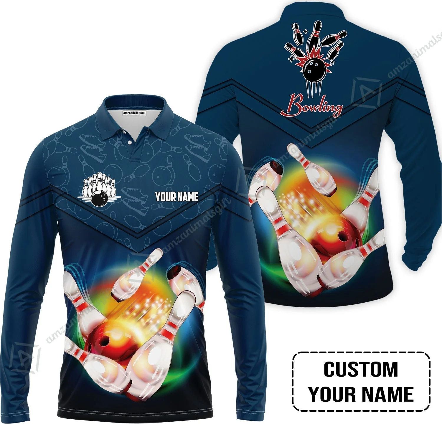 Custom Bowling Hoodie - Amazing Bowling Ball Pattern And Shoe Personalized Name Hoodie - Image 4