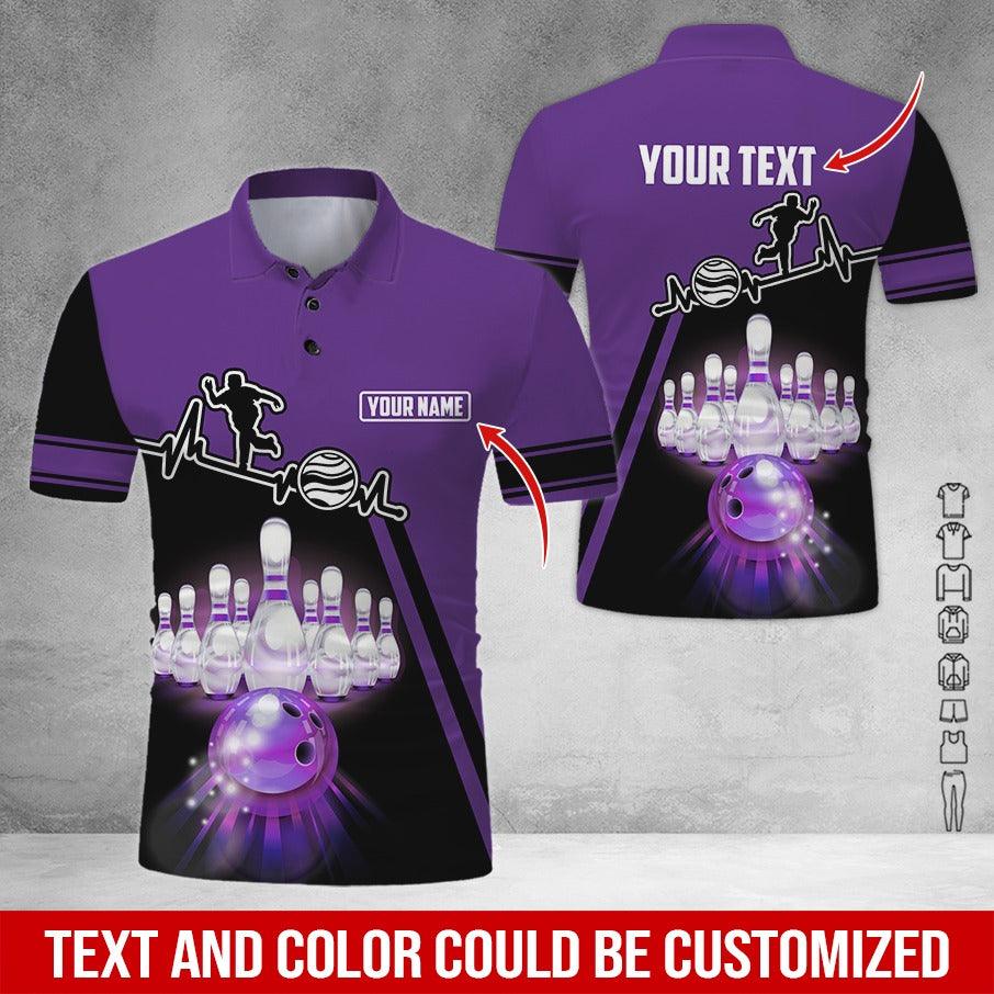 Custom Bowling Men Polo Shirt - Amazing Bowling Ball Pattern Personalized Name Polo Shirt - Perfect Bowling Gift For Men, Bowling Lover - Image 4