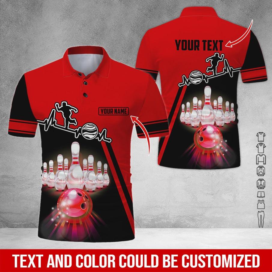 Custom Bowling Men Polo Shirt - Amazing Bowling Ball Pattern Personalized Name Polo Shirt - Perfect Bowling Gift For Men, Bowling Lover - Image 5