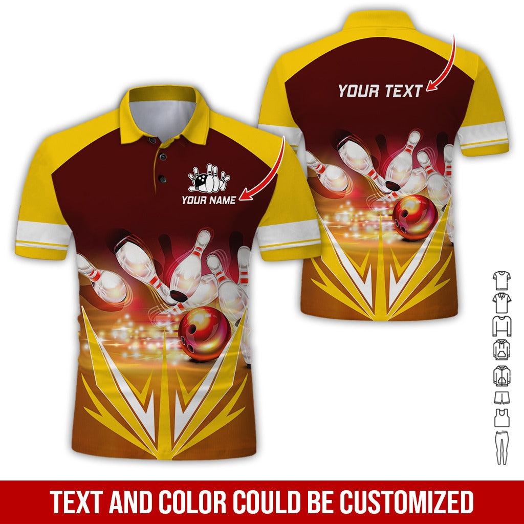 Custom Bowling Men Polo Shirt - Amazing Bowling Ball Personalized Name Polo Shirt - Perfect Bowling Gift For Men, Bowling Lover - Image 2