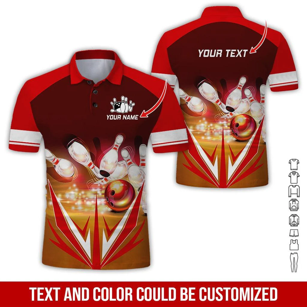 Custom Bowling Men Polo Shirt - Amazing Bowling Ball Personalized Name Polo Shirt - Perfect Bowling Gift For Men, Bowling Lover - Image 5