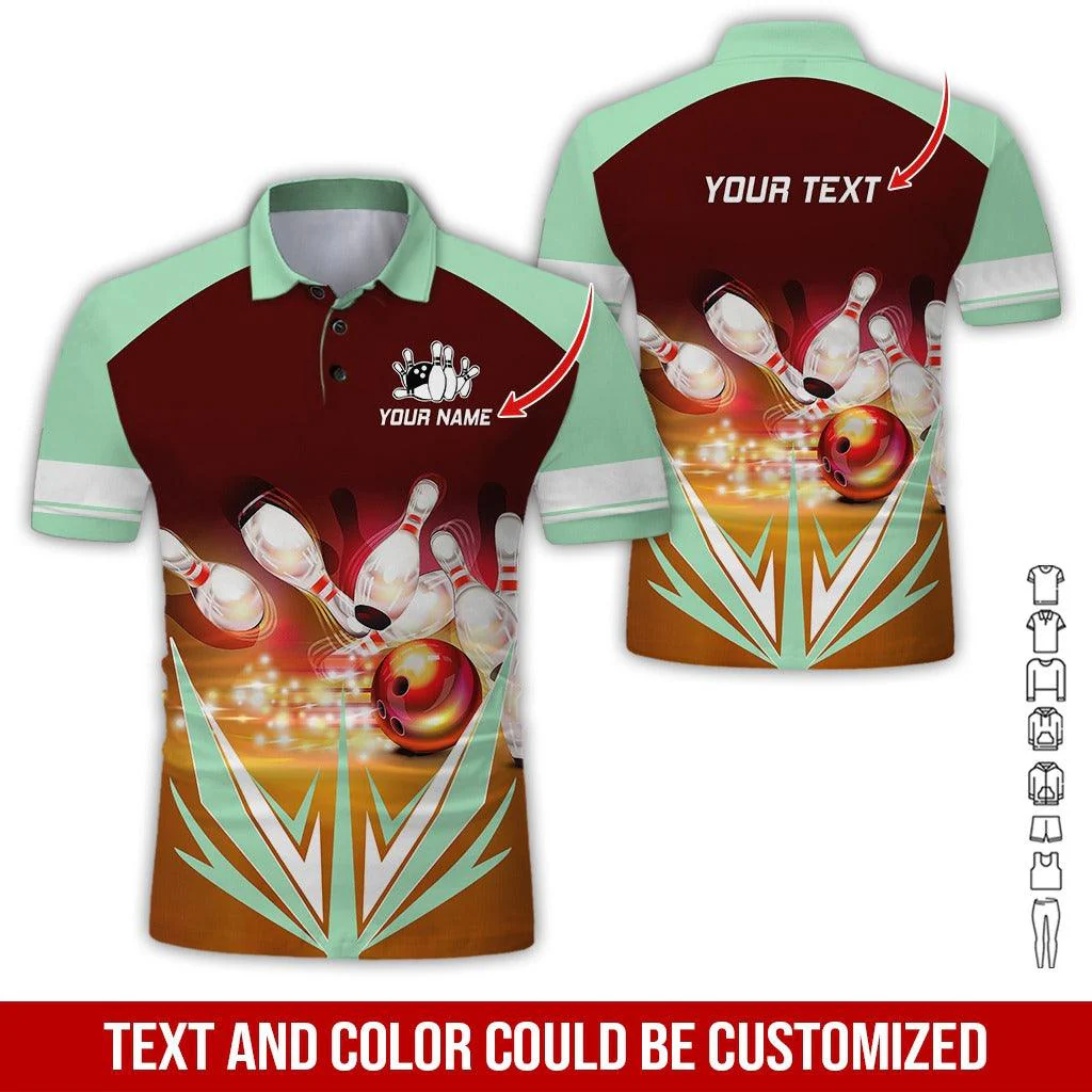 Custom Bowling Men Polo Shirt - Amazing Bowling Ball Personalized Name Polo Shirt - Perfect Bowling Gift For Men, Bowling Lover - Image 6