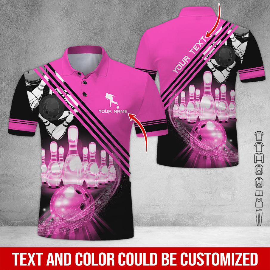 Custom Bowling Men Polo Shirt - Men Playing Bowling Pattern Personalized Name Polo Shirt - Perfect Bowling Gift For Men, Bowling Lover