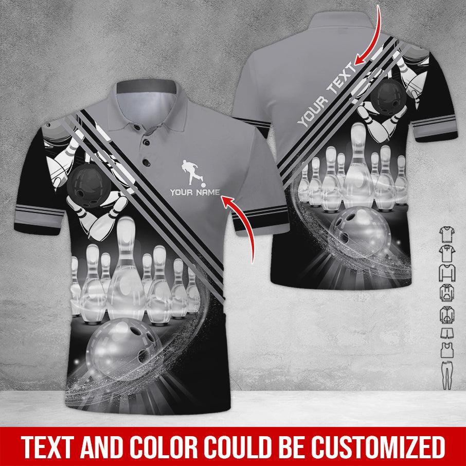 Custom Bowling Men Polo Shirt - Men Playing Bowling Pattern Personalized Name Polo Shirt - Perfect Bowling Gift For Men, Bowling Lover - Image 5