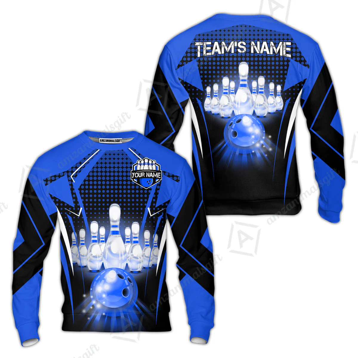 Custom Bowling Team Jerseys Polo Shirts, Bowling uniforms Ball & Pins Multicolor Jersey For Tournament Team Men Women Bowlers - Image 24