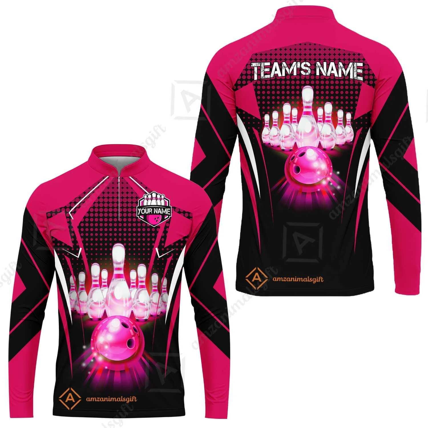 Custom Bowling Team Jerseys Polo Shirts, Bowling uniforms Ball & Pins Multicolor Jersey For Tournament Team Men Women Bowlers - Image 44