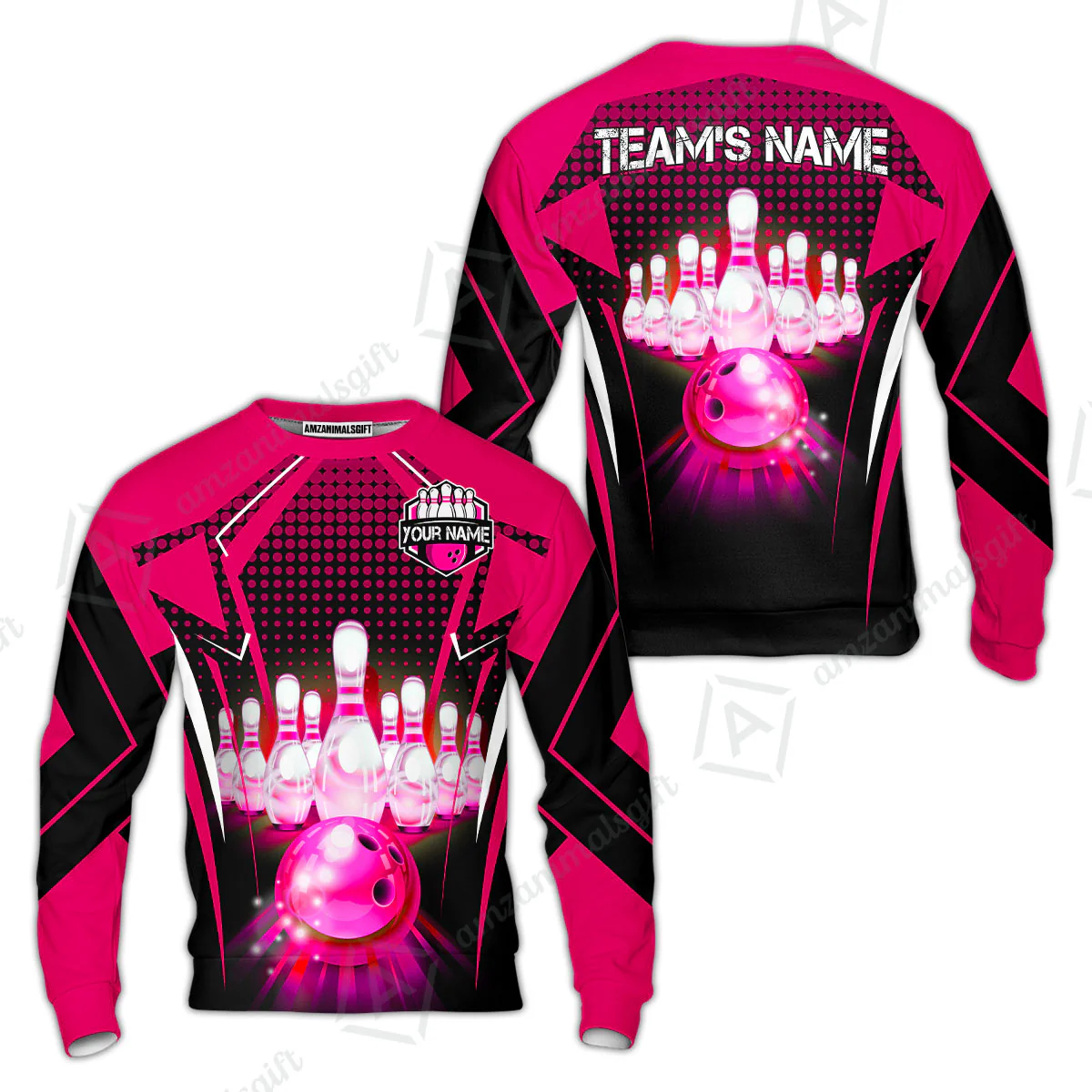 Custom Bowling Team Jerseys Polo Shirts, Bowling uniforms Ball & Pins Multicolor Jersey For Tournament Team Men Women Bowlers - Image 49