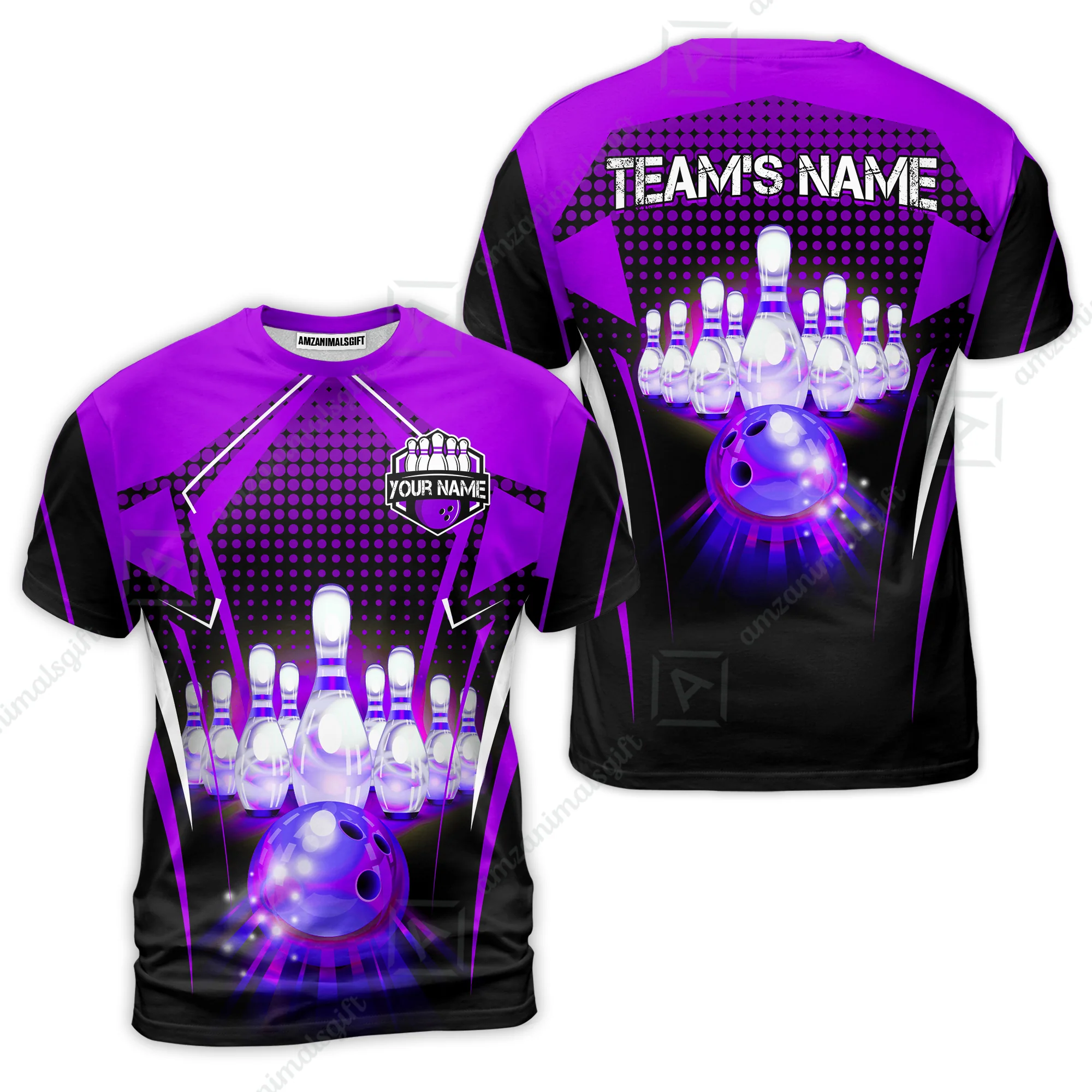 Custom Bowling Team Jerseys Polo Shirts, Bowling uniforms Ball & Pins Multicolor Jersey For Tournament Team Men Women Bowlers - Image 59