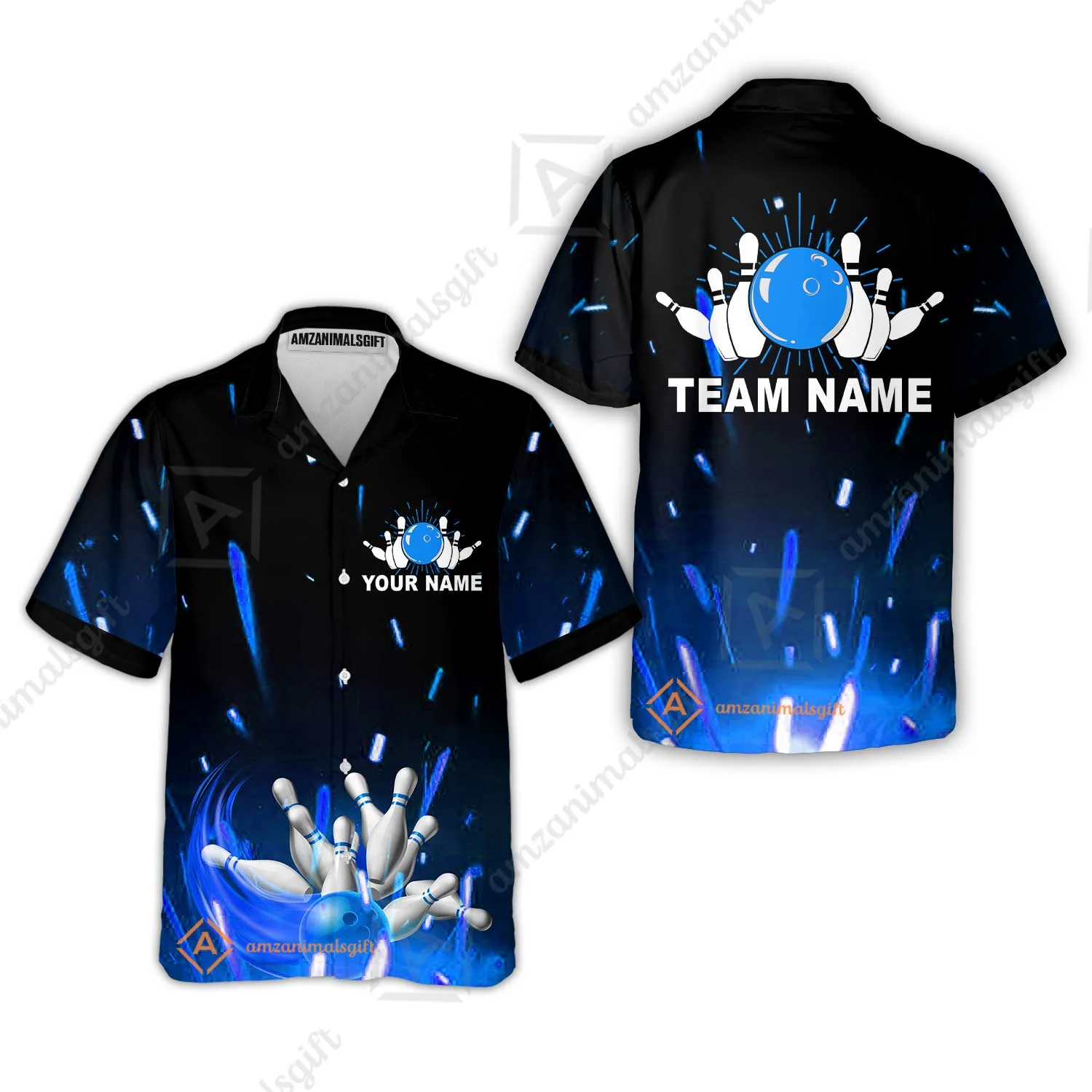 Custom Bowling Team Jerseys Polo Shirts, Bowling uniforms Flame Bowling Ball And Pins Short Sleeve Polo For Men Women Bowlers - Image 35