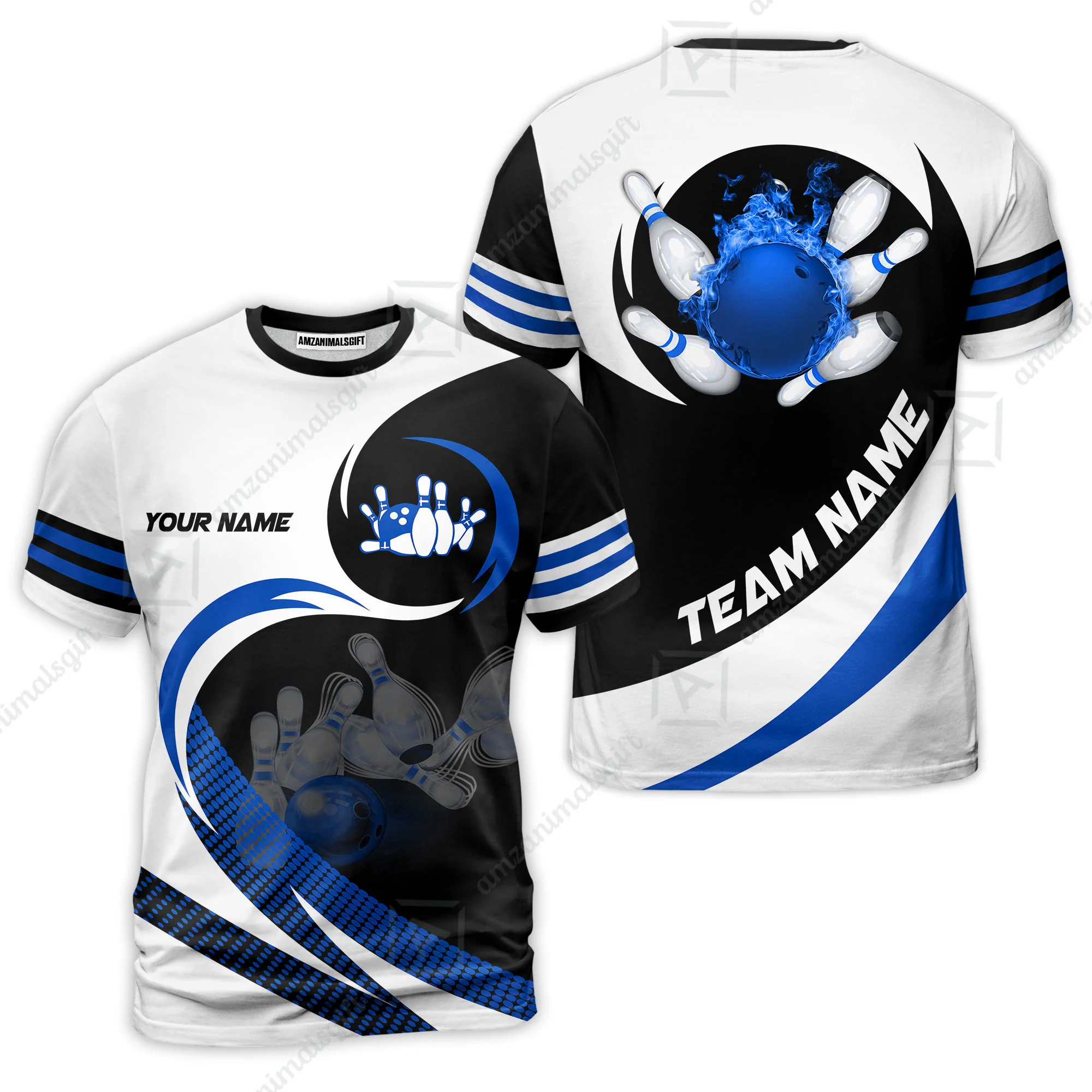 Custom Bowling Team Jersey Shirts, Custom Flame Ball Bowling Uniforms Unisex Polo, Multi Colors Personalized Name And Team Name - Image 14