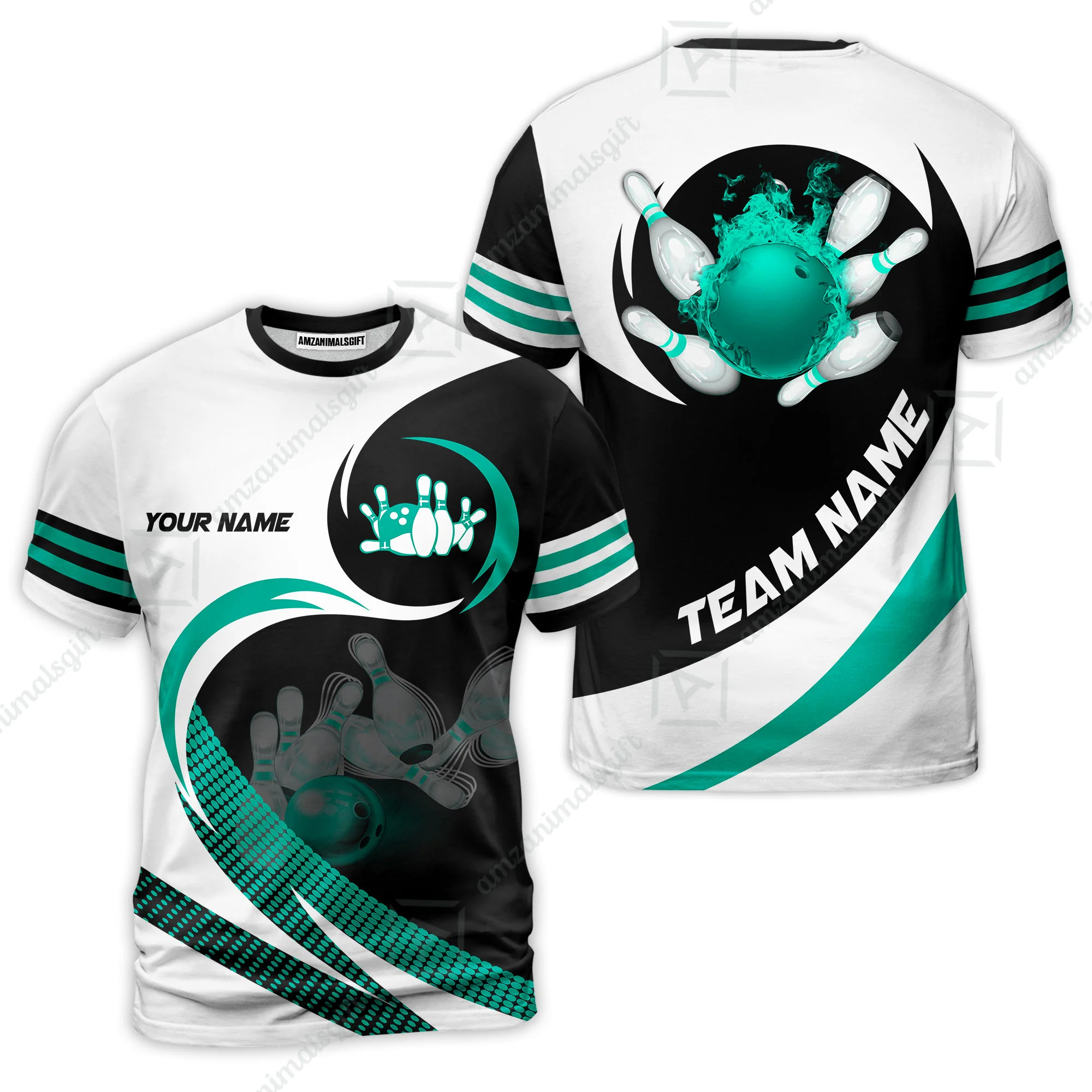 Custom Bowling Team Jersey Shirts, Custom Flame Ball Bowling Uniforms Unisex Polo, Multi Colors Personalized Name And Team Name - Image 15