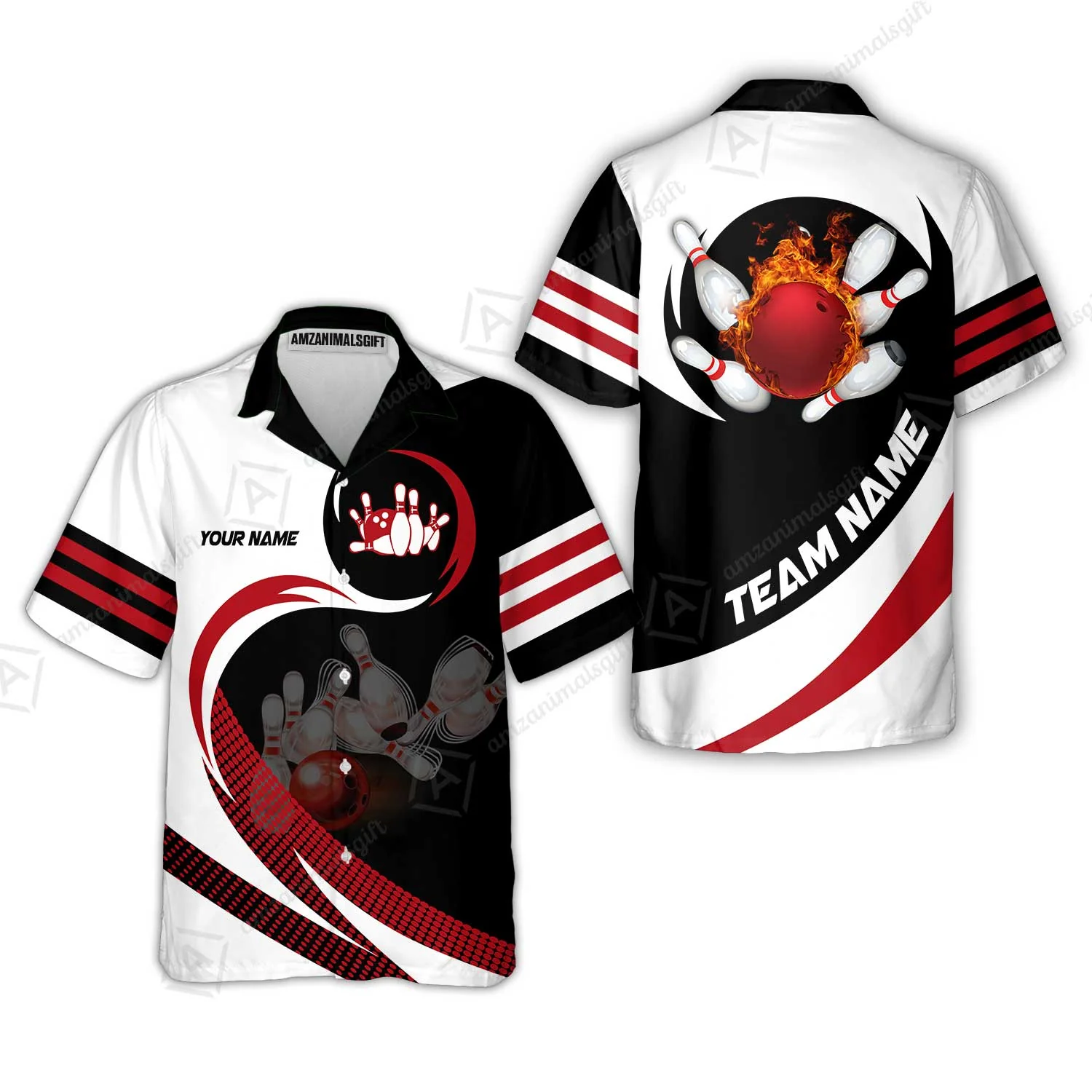Custom Bowling Team Jersey Shirts, Custom Flame Ball Bowling Uniforms Unisex Polo, Multi Colors Personalized Name And Team Name - Image 25