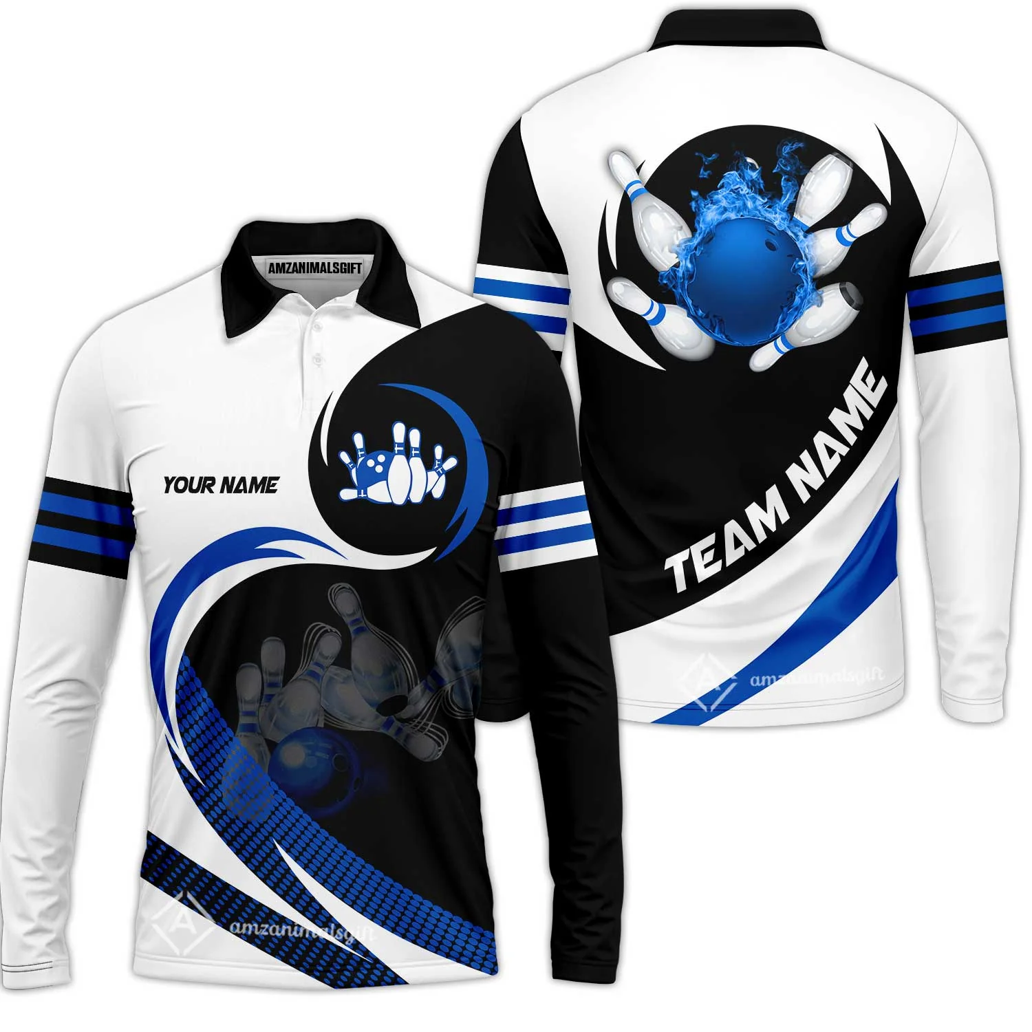 Custom Bowling Team Jersey Shirts, Custom Flame Ball Bowling Uniforms Unisex Polo, Multi Colors Personalized Name And Team Name - Image 27