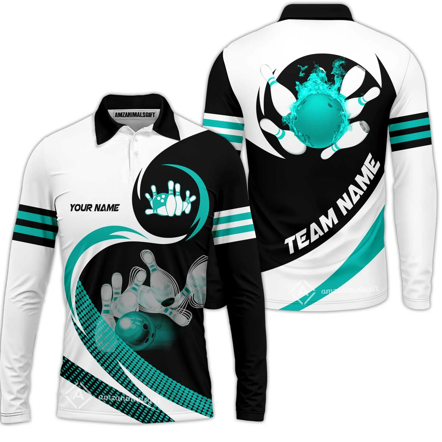 Custom Bowling Team Jersey Shirts, Custom Flame Ball Bowling Uniforms Unisex Polo, Multi Colors Personalized Name And Team Name - Image 29