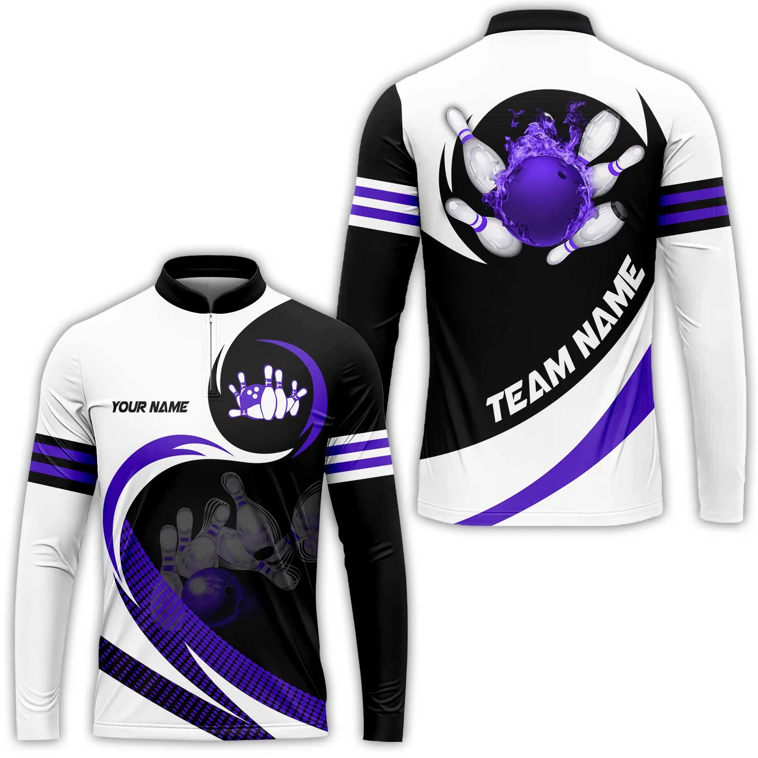 Custom Bowling Team Jersey Shirts, Custom Flame Ball Bowling Uniforms Unisex Polo, Multi Colors Personalized Name And Team Name - Image 30