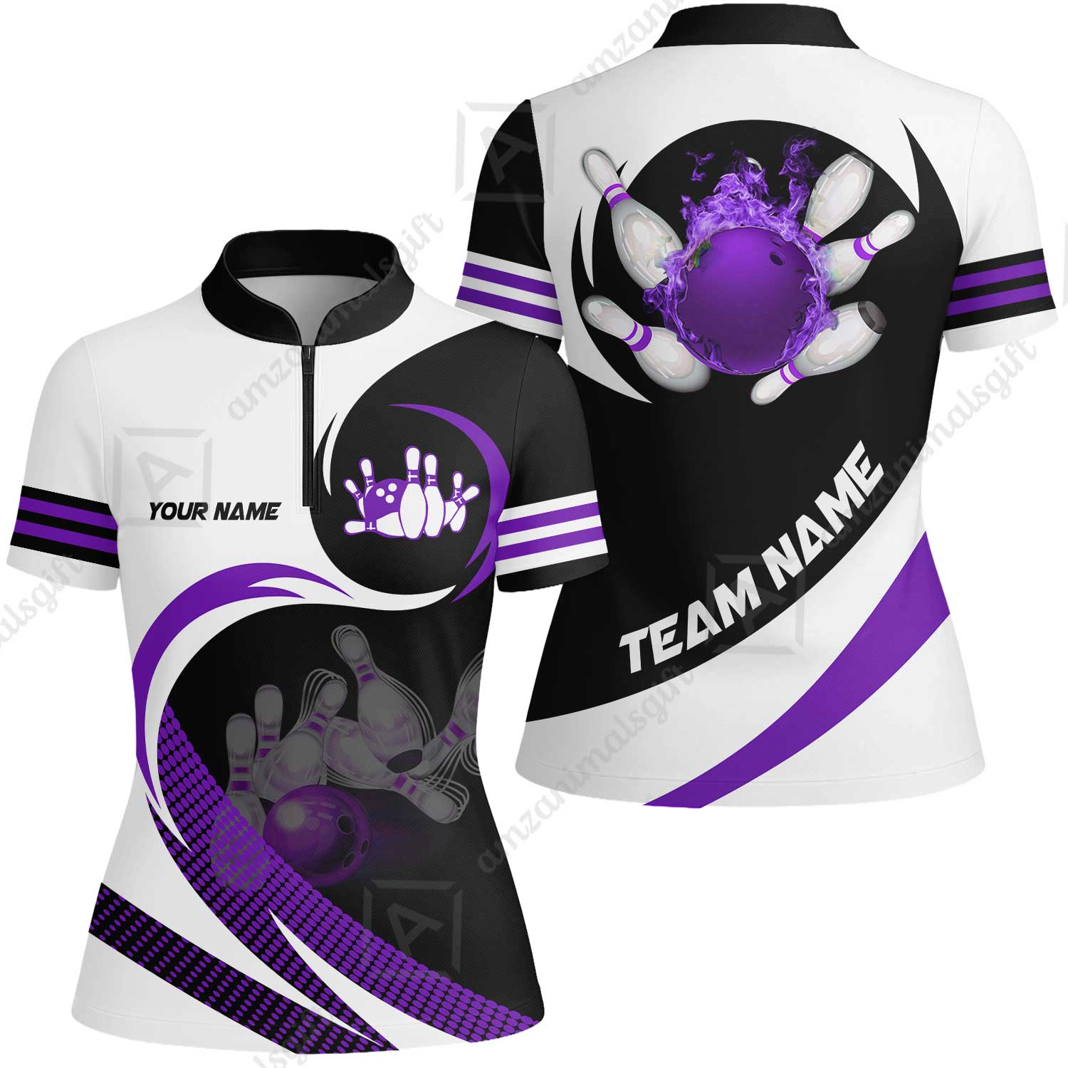 Custom Bowling Team Jersey Shirts, Custom Flame Ball Bowling Uniforms Unisex Polo, Multi Colors Personalized Name And Team Name - Image 36
