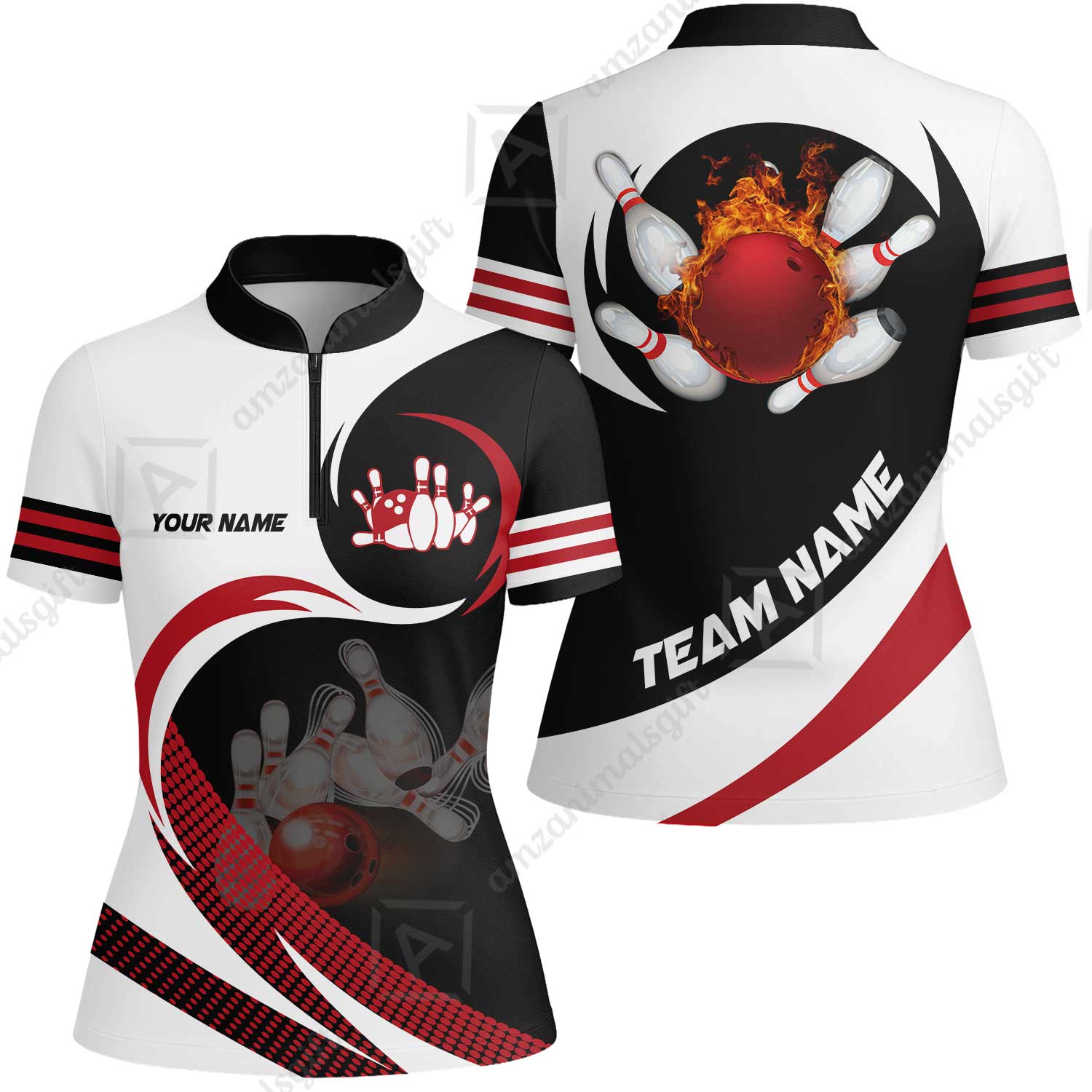 Custom Bowling Team Jersey Shirts, Custom Flame Ball Bowling Uniforms Unisex Polo, Multi Colors Personalized Name And Team Name - Image 37
