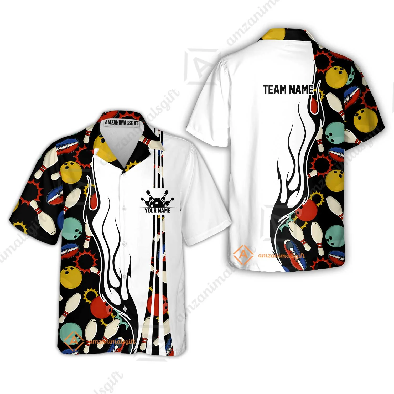 Custom Bowling Team Jerseys Polo Shirts, Custom Multi Color Icon Bowling Uniforms Jerseys, Personalized Name And Team Name - Image 7