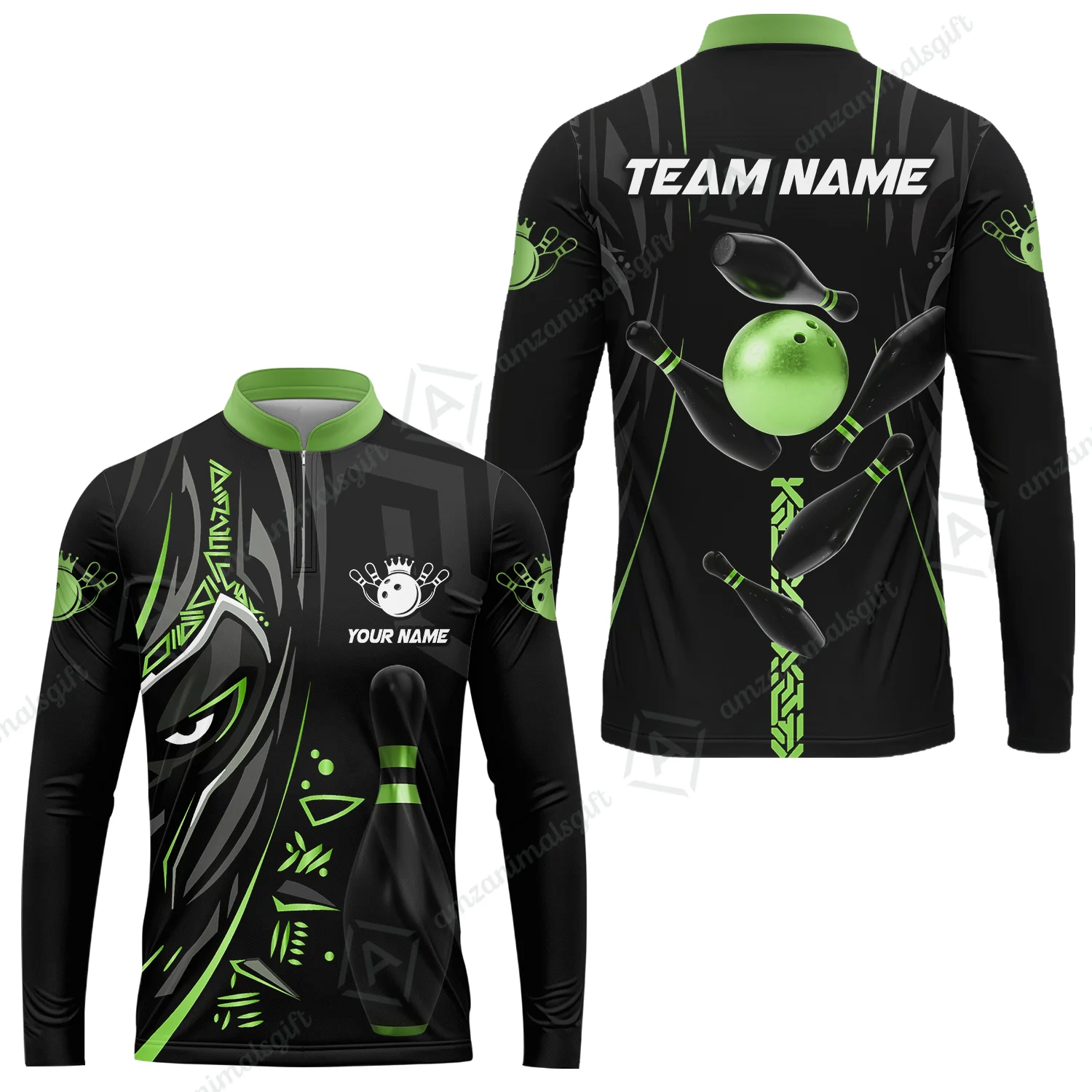 Custom Bowling Team Long Sleeve Jersey, Bowling uniforms Ball & Pins Black Panther Pro Sport Multicolor Options Personalized Name And Team Name - Image 6