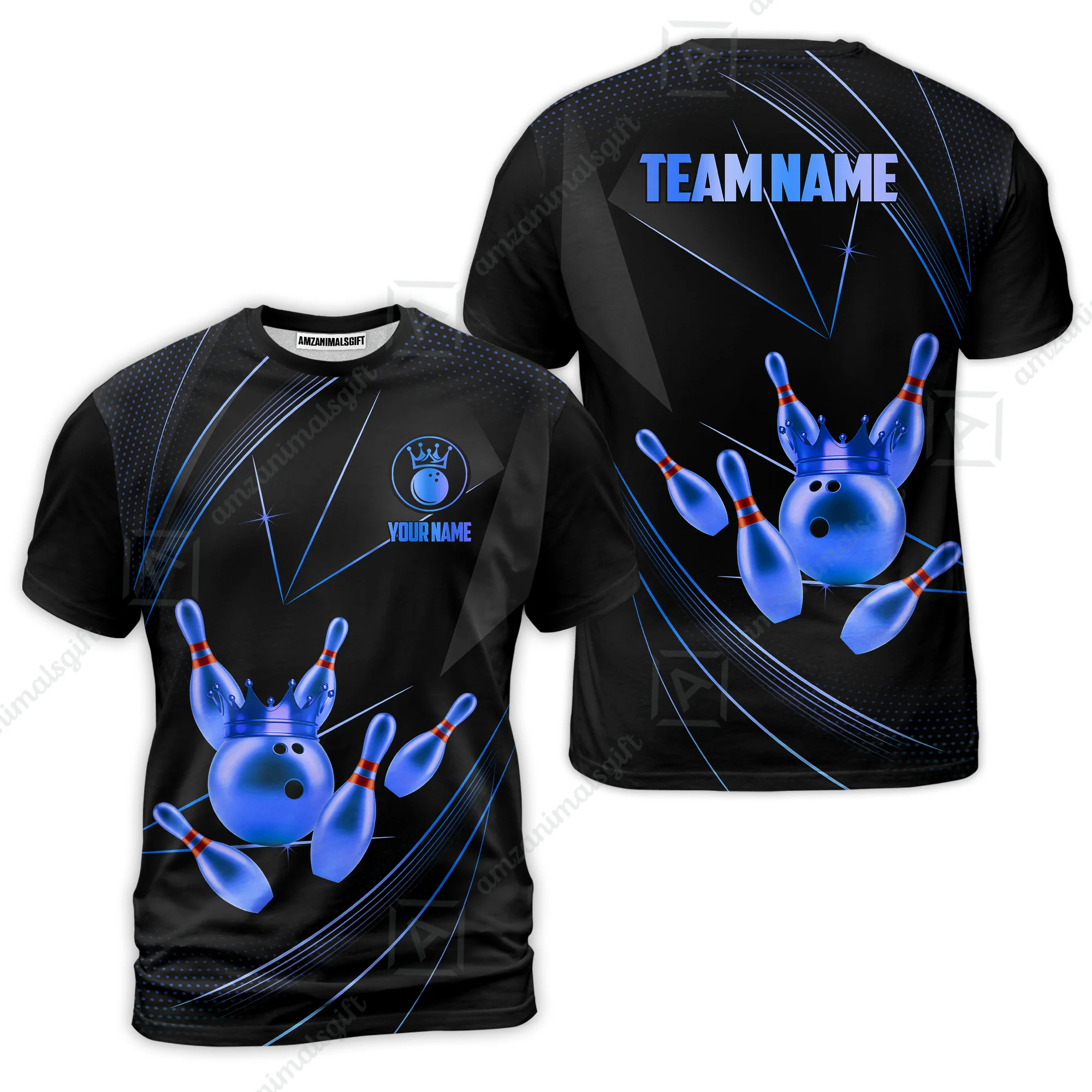 Custom bowling uniforms, Bowling Jerseys Shirts, Bowling Ball & Pins Premium Crown Customized Name And Team Name For Bowling Team Men Women - Image 41