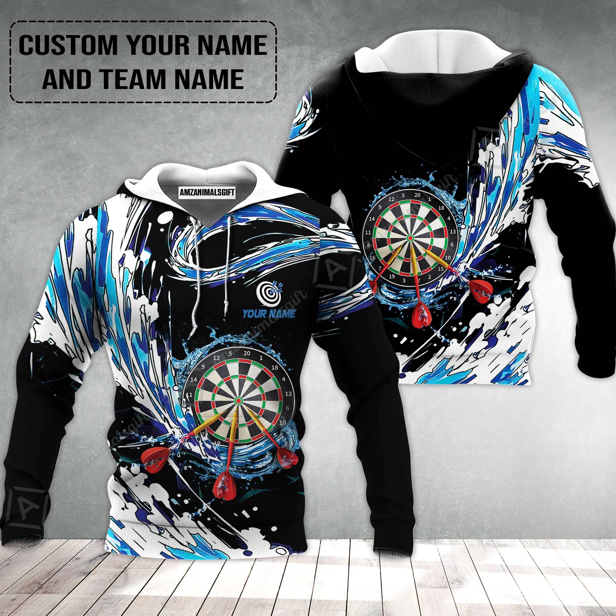 Custom Breath Of Water Darts Hoodie, Personalized Darts For Team Hoodie - Image 2