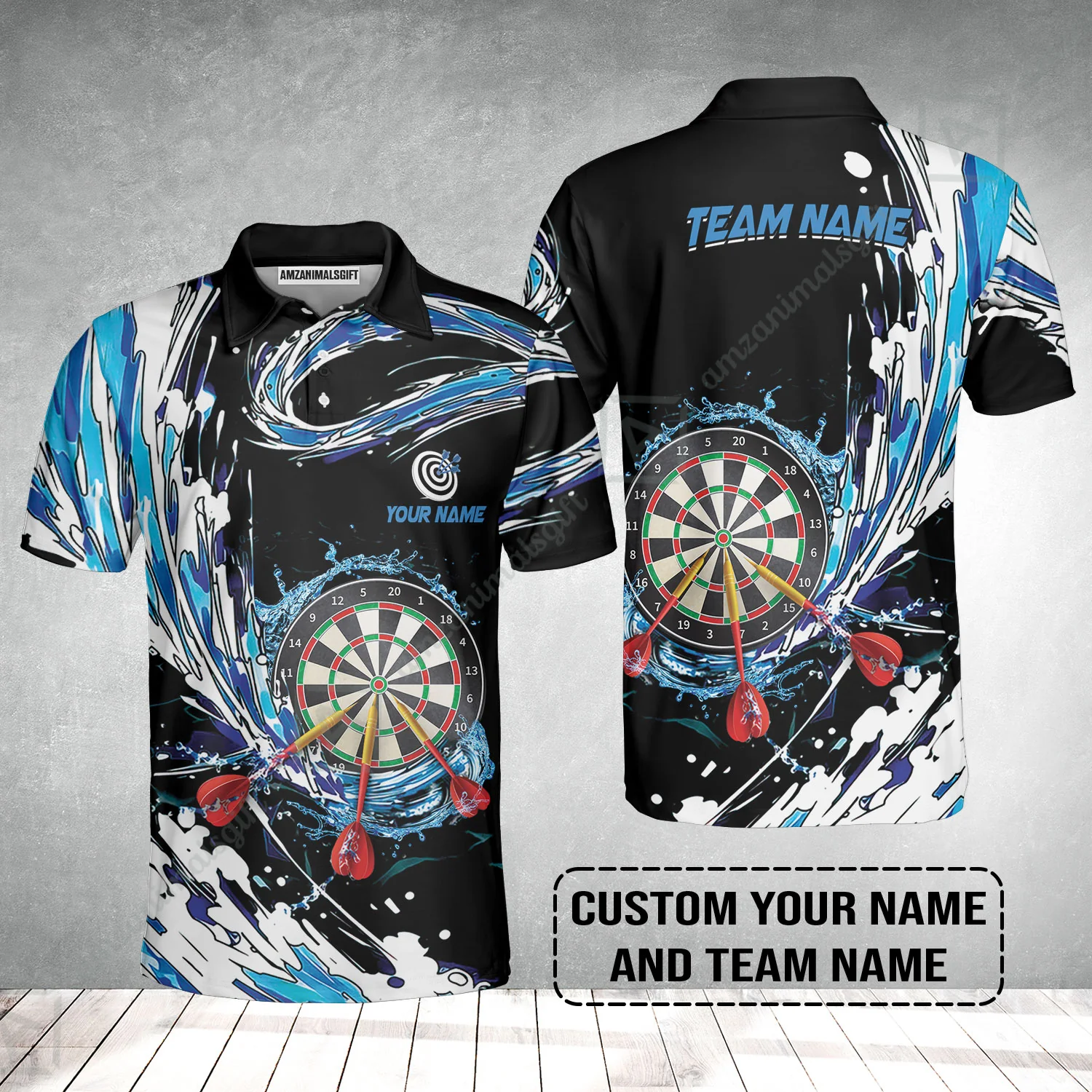 Custom Breath Of Water Darts Men Polo Shirt, Personalized Darts For Team Polo Shirt - Image 2