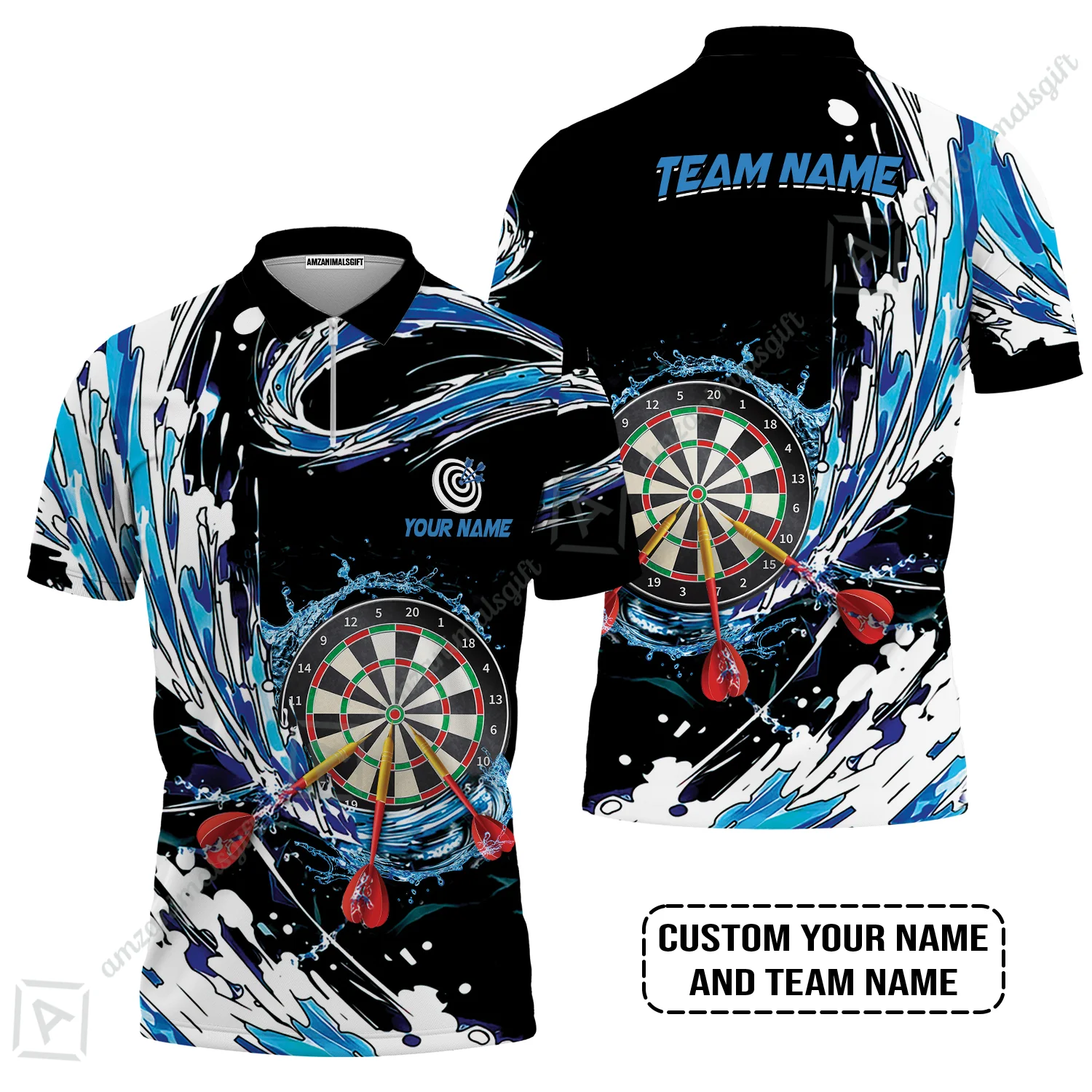 Custom Breath Of Water Darts Men Polo Shirt, Personalized Darts For Team Polo Shirt - Image 4