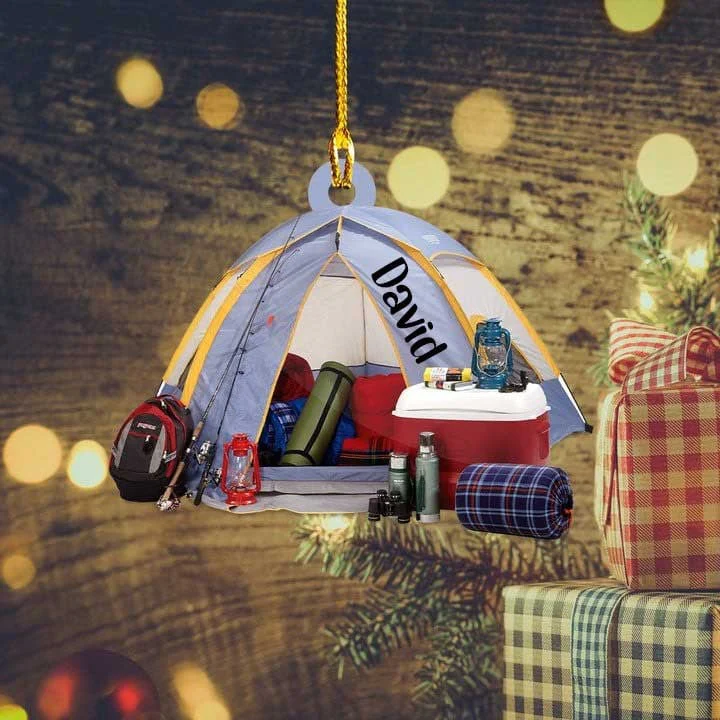 Custom Camping Acrylic Christmas Ornament, Personalized Camping Backpacking Tourism Acrylic Ornament For Camping Lover,Christmas,New Year - Image 2