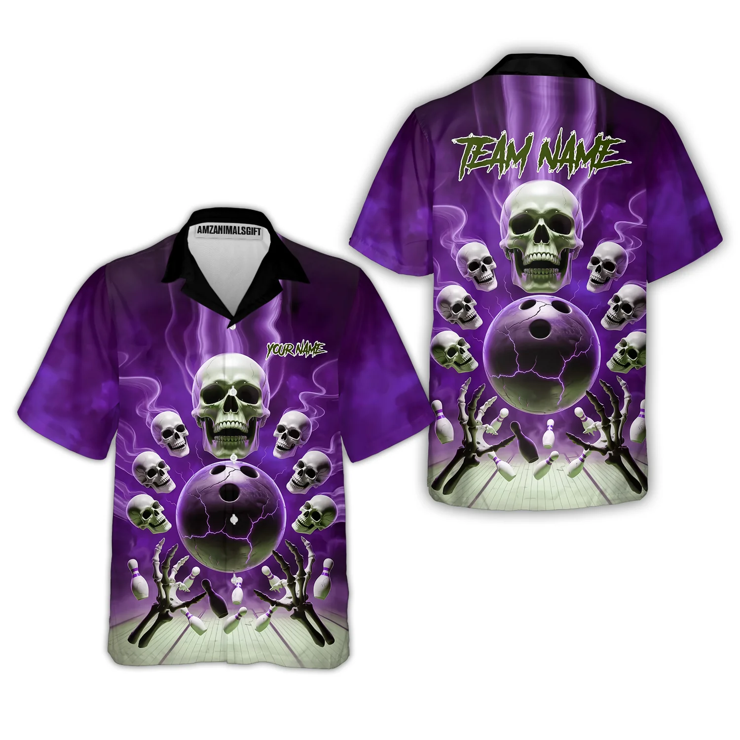 Custom Dark Fantasy Skeleton Bowling Team Jersey, Bowling Uniforms, Personalize Name And Team Name - Image 28