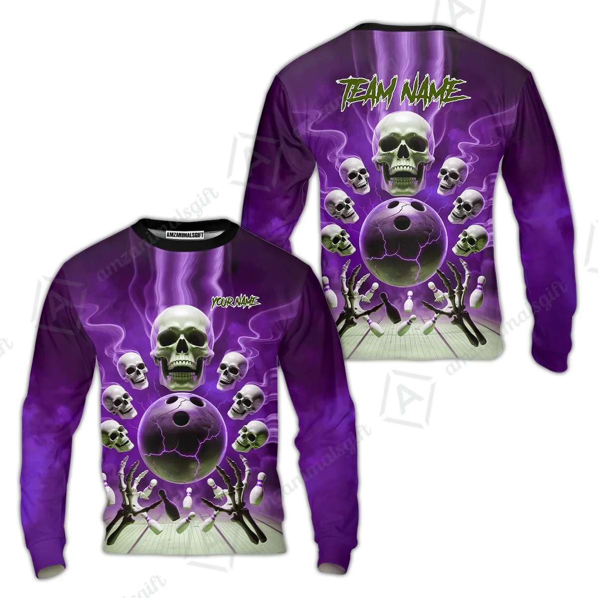 Custom Dark Fantasy Skeleton Bowling Team Jersey, Bowling Uniforms, Personalize Name And Team Name - Image 31