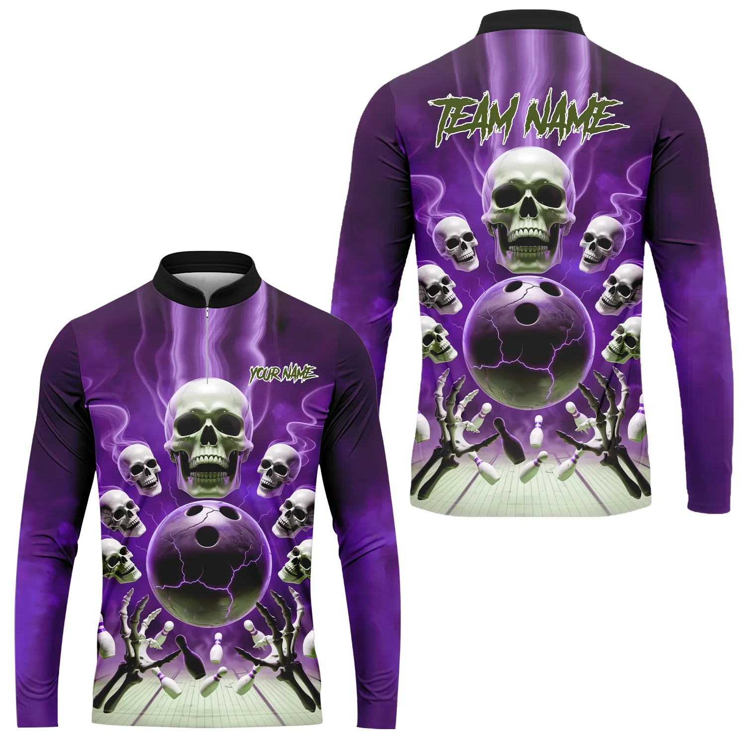 Custom Dark Fantasy Skeleton Bowling Team Jersey, Bowling Uniforms, Personalize Name And Team Name - Image 34