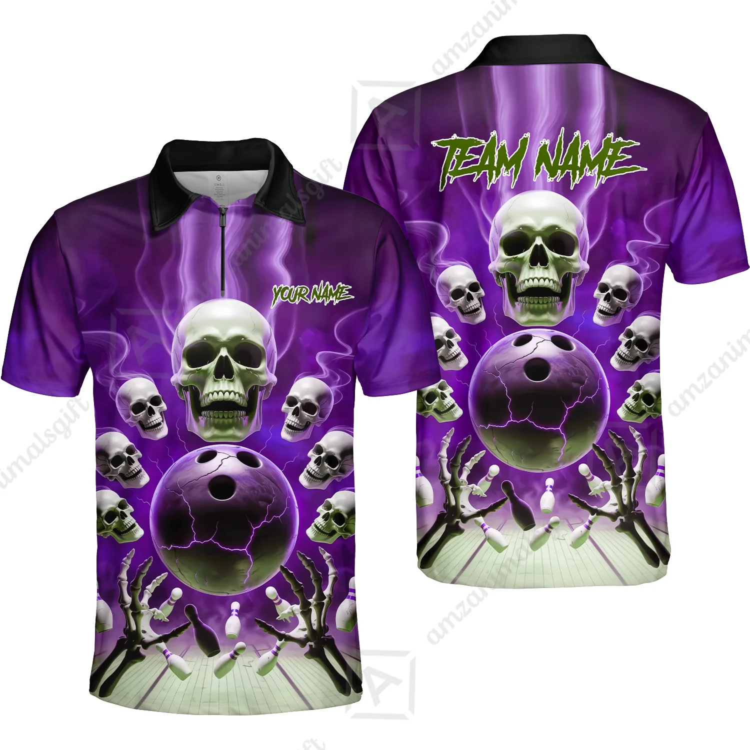 Custom Dark Fantasy Skeleton Bowling Team Jersey, Bowling Uniforms, Personalize Name And Team Name - Image 37