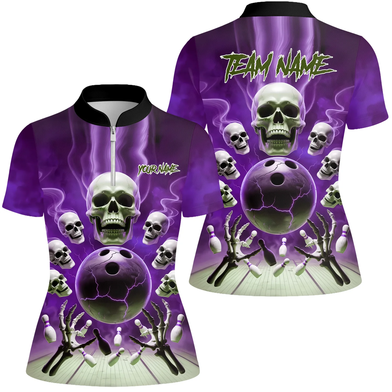 Custom Dark Fantasy Skeleton Bowling Team Jersey, Bowling Uniforms, Personalize Name And Team Name - Image 40