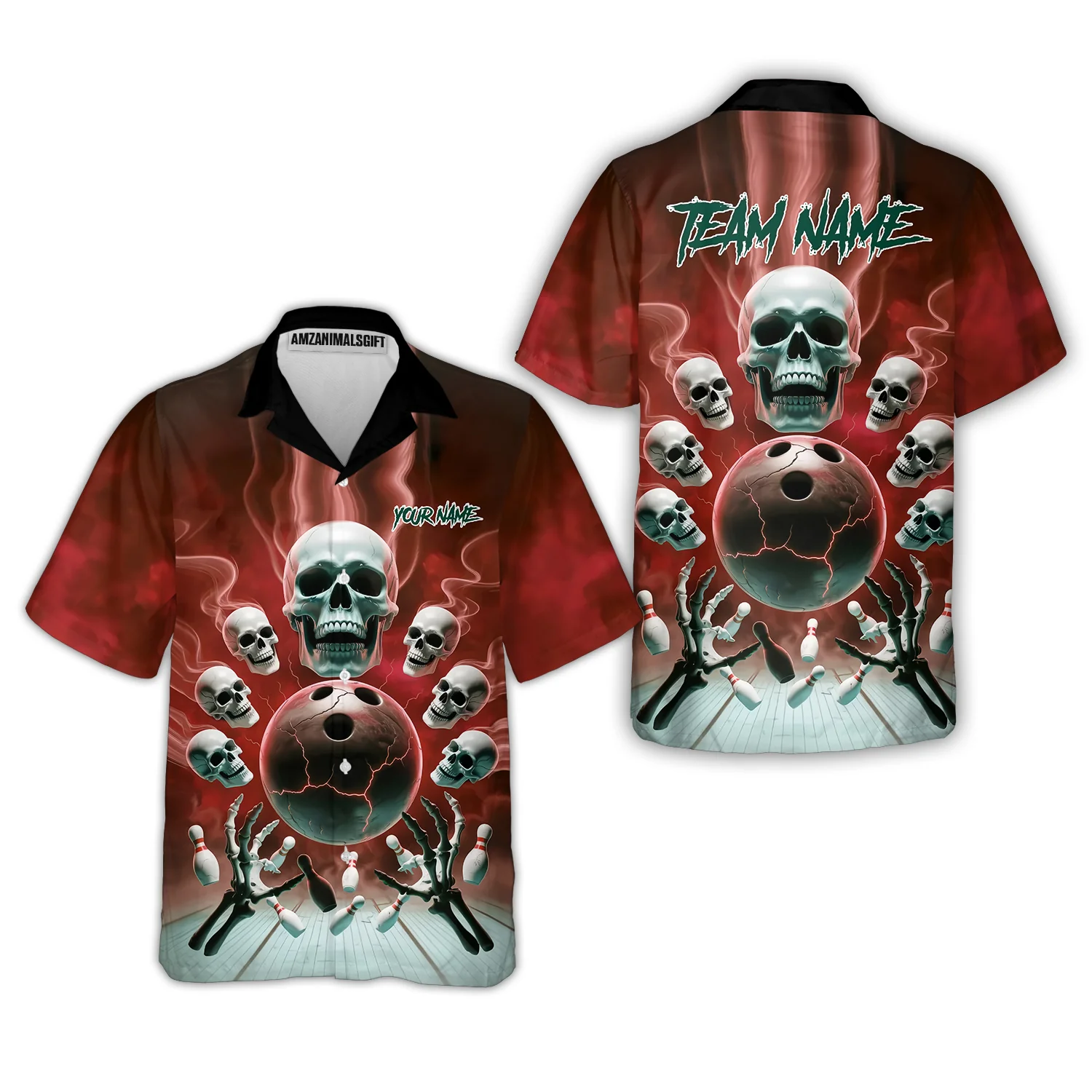 Custom Dark Fantasy Skeleton Bowling Team Jersey, Bowling Uniforms, Personalize Name And Team Name - Image 44