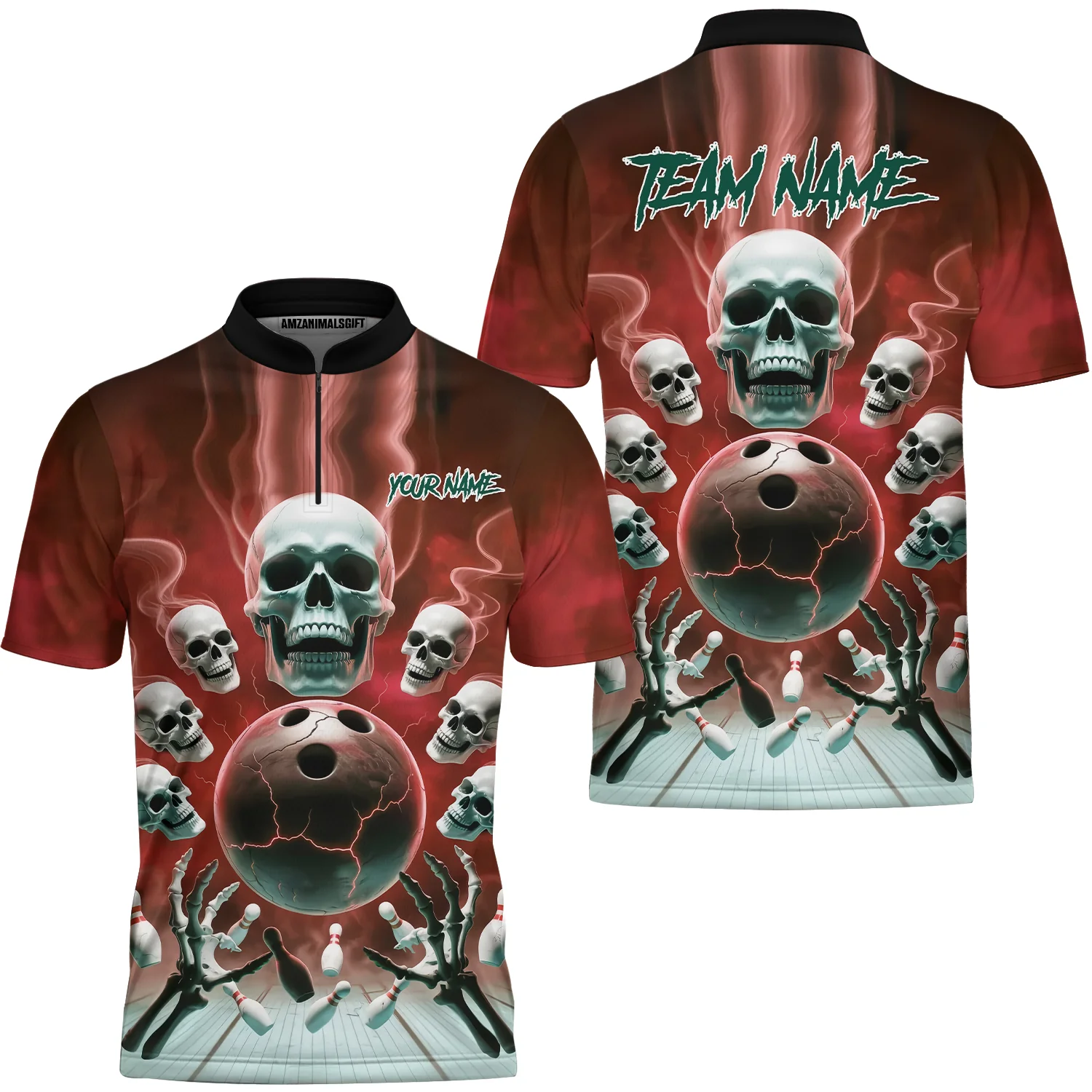 Custom Dark Fantasy Skeleton Bowling Team Jersey, Bowling Uniforms, Personalize Name And Team Name - Image 45
