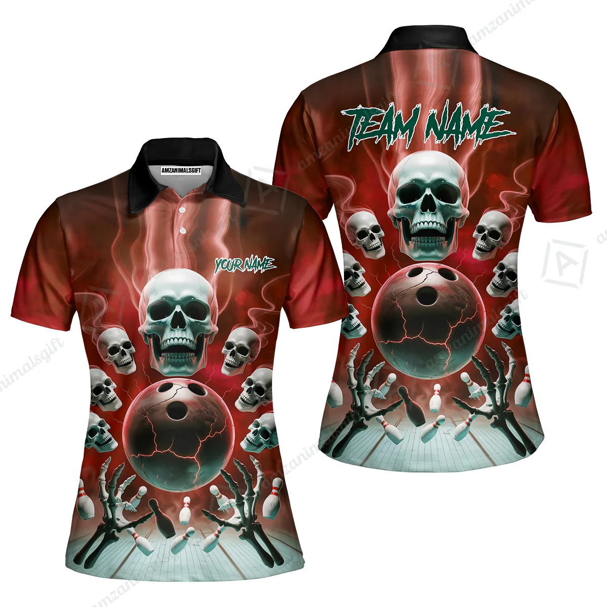 Custom Dark Fantasy Skeleton Bowling Team Jersey, Bowling Uniforms, Personalize Name And Team Name - Image 52
