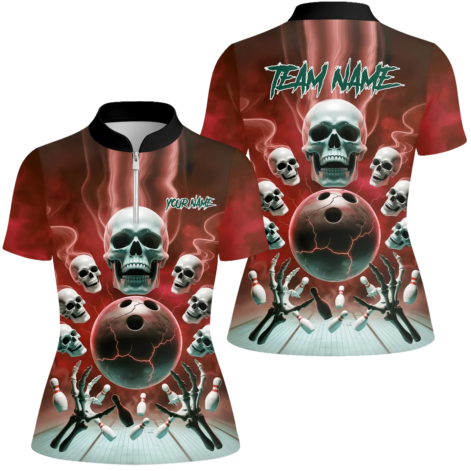 Custom Dark Fantasy Skeleton Bowling Team Jersey, Bowling Uniforms, Personalize Name And Team Name - Image 53