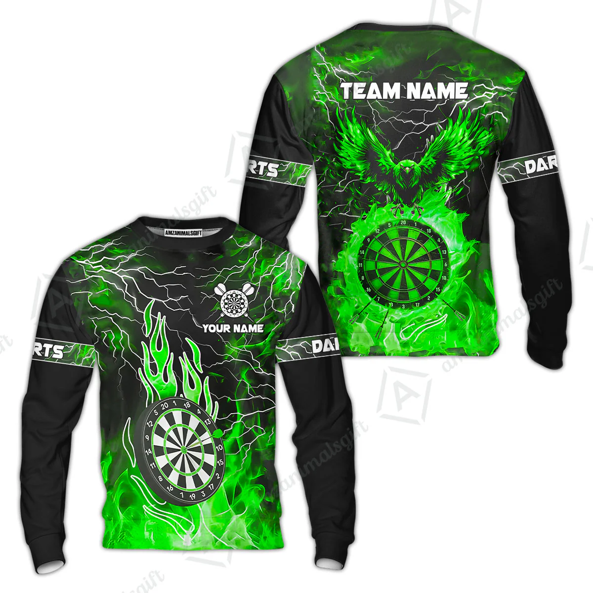 Custom Darts Team Jersey, Dartboard Fire Flame Custom Eagle Darts Jersey Polo Quarter-Zip Shirts, Custom Name And Team Name Darts Uniforms Jersey - Image 50