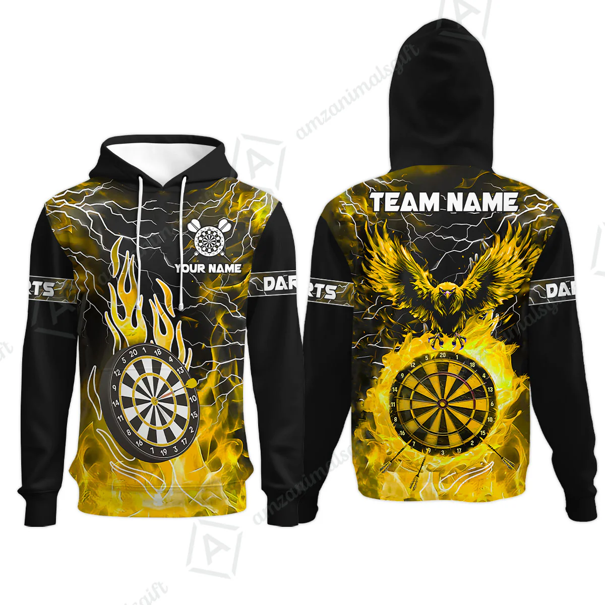 Custom Darts Team Jersey, Dartboard Fire Flame Custom Eagle Darts Jersey Polo Quarter-Zip Shirts, Custom Name And Team Name Darts Uniforms Jersey - Image 52