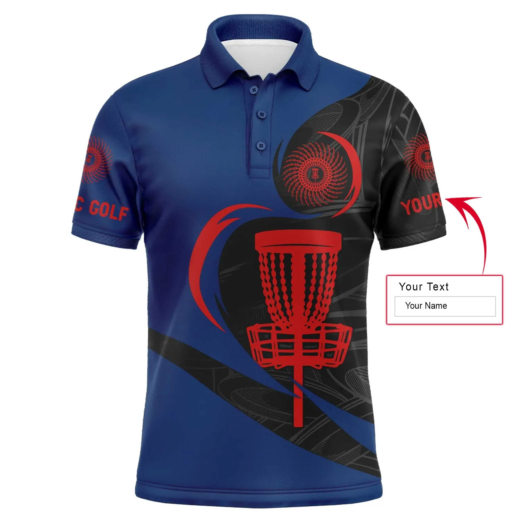 Custom Disc Golf Men Polo Shirt - Custom Name Disc Golf Red Basket Apparel Men Polo Shirt - Perfect Polo Shirt For Men, Disc Golf Lover