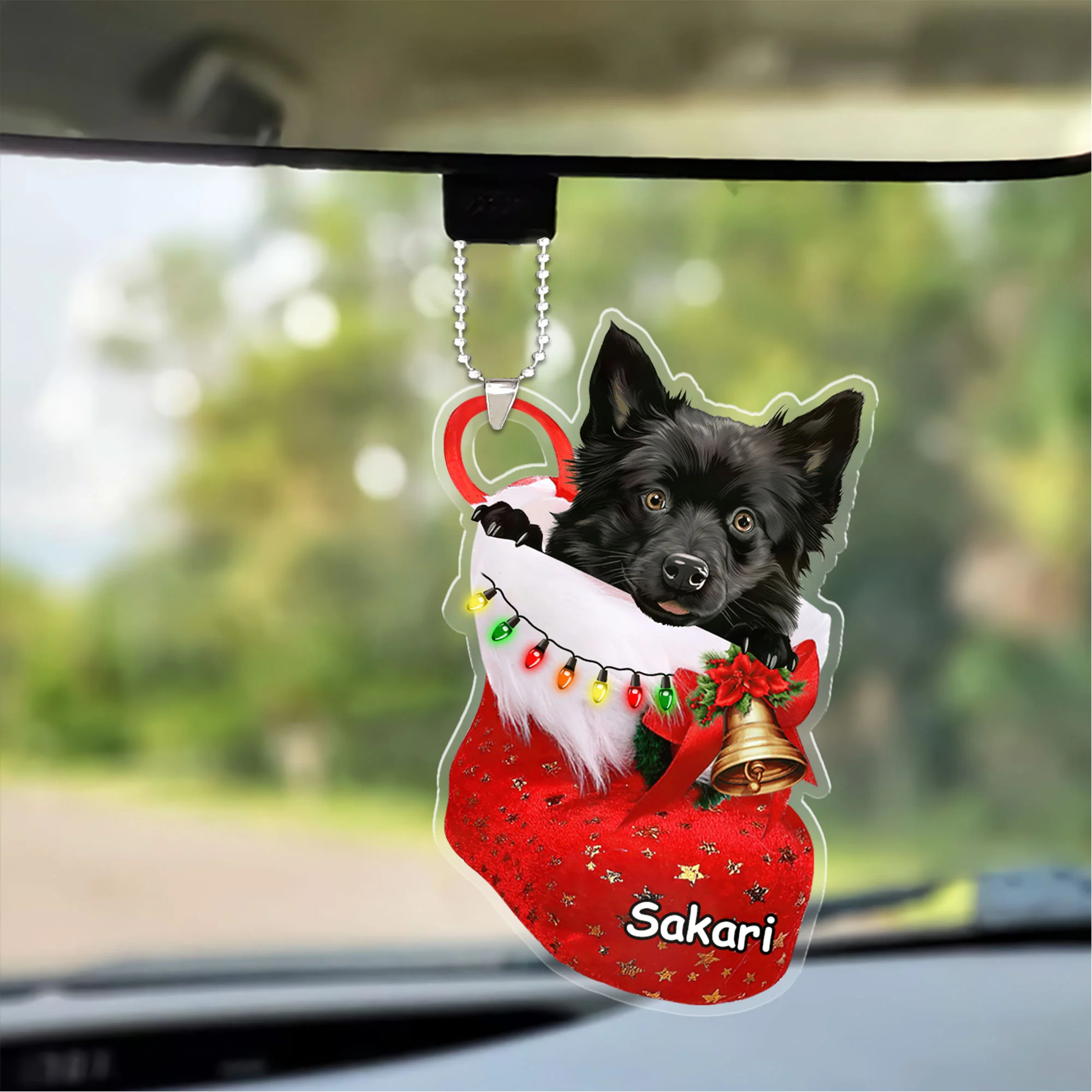 Custom Dog Acrylic Christmas Ornament, Personalized Schipperke In Stocking Christmas Acrylic Ornament for Dog Lover, New Year - Image 3