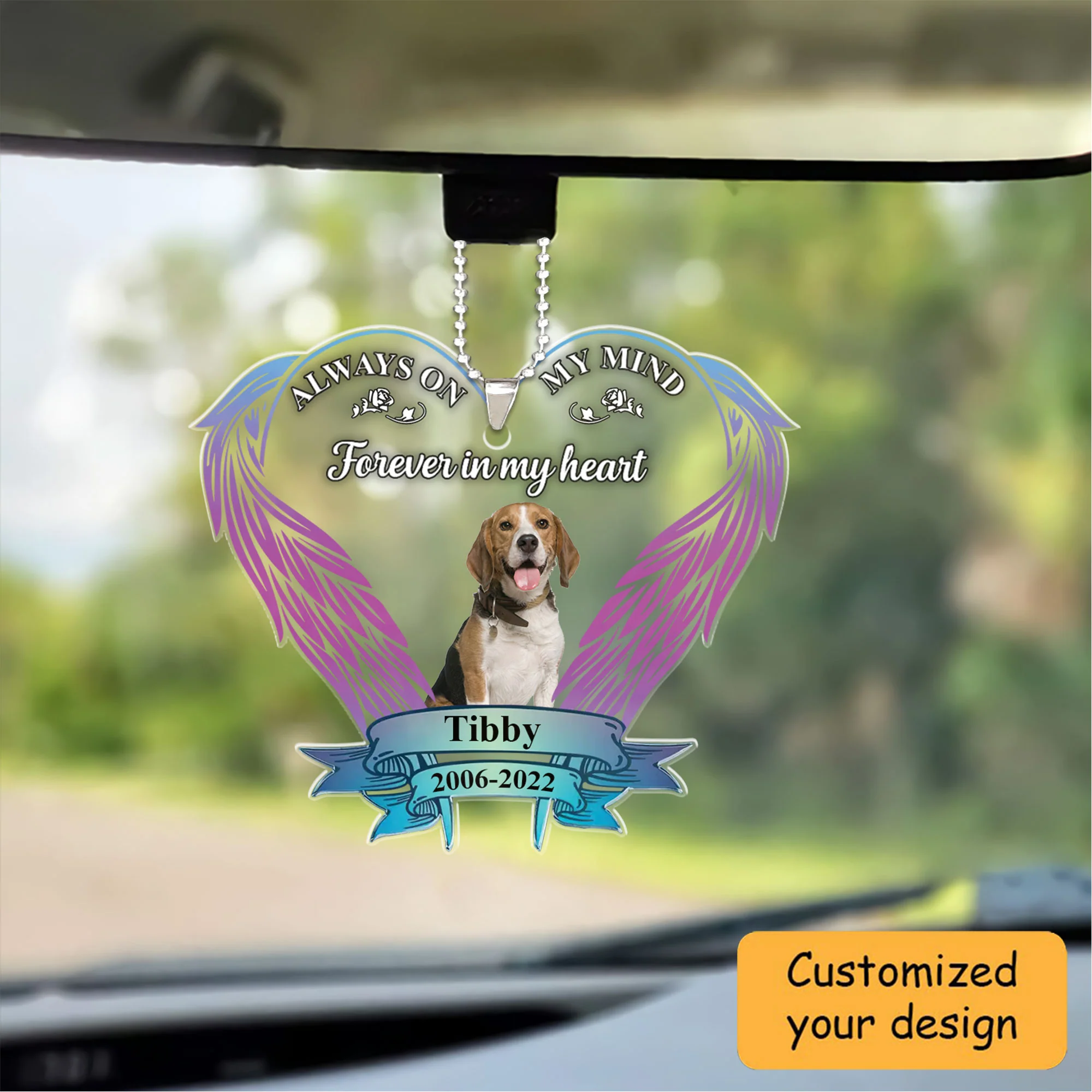 Custom Dog Photo Angel Wings Acrylic Keychain, Customized Memorial Pet Photo Acrylic Keychain - Memorial Gift For Dog Lovers, Pet Lovers, Dog Owners - Image 5