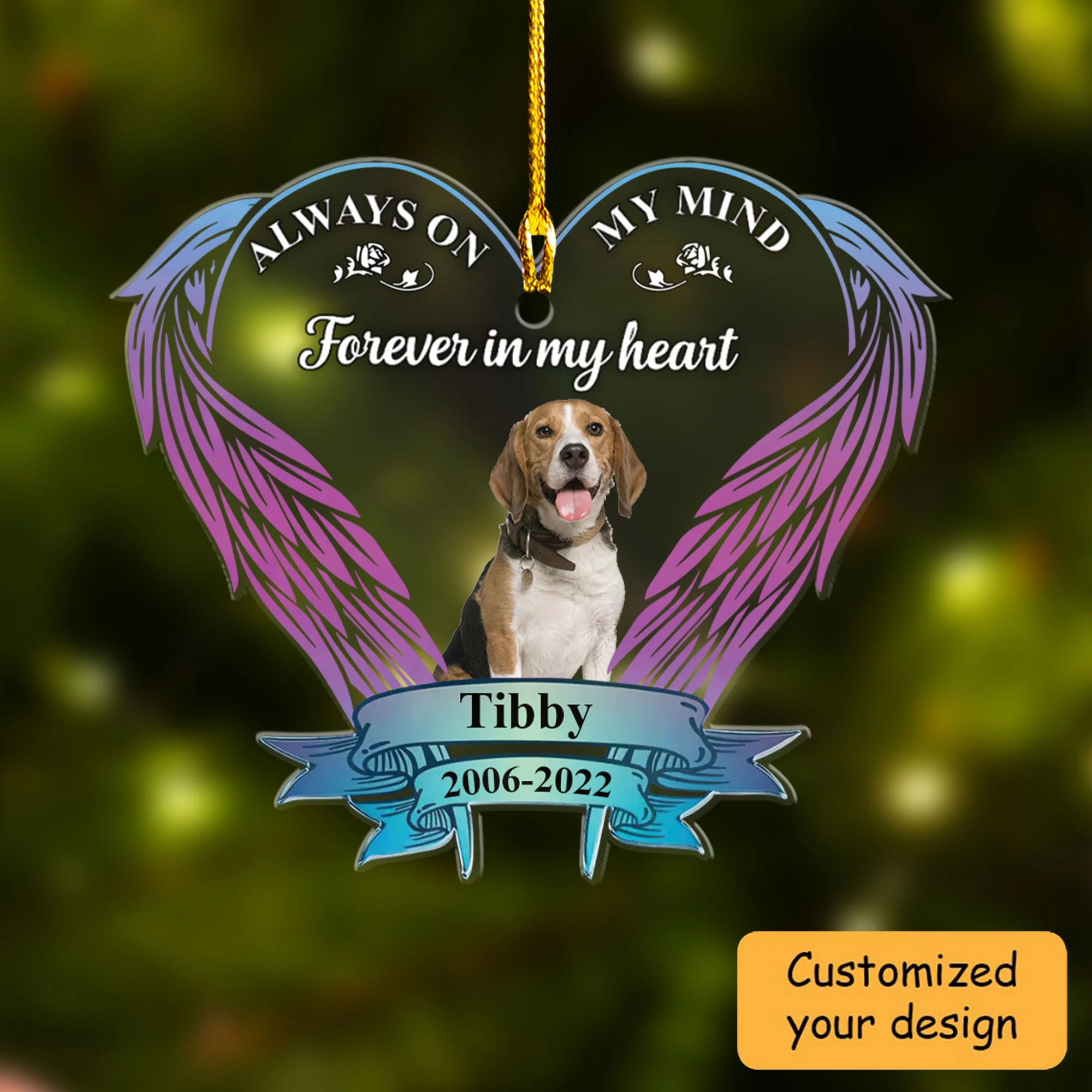 Custom Dog Photo Angel Wings Acrylic Keychain, Customized Memorial Pet Photo Acrylic Keychain - Memorial Gift For Dog Lovers, Pet Lovers, Dog Owners - Image 4