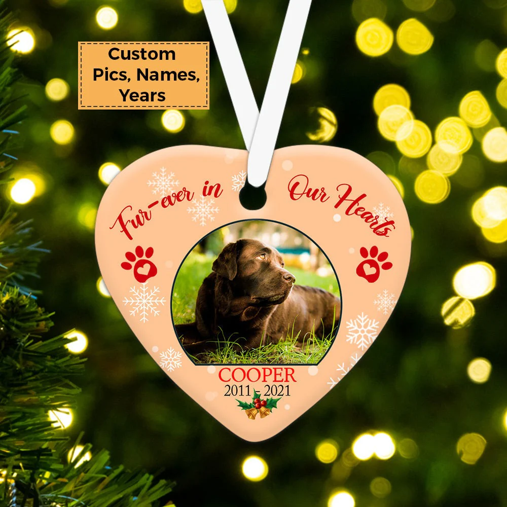 Custom Dog Photo Ceramic Ornament, Custom Pet Photo Ornament, Best Friends Forever Ornament - Christmas Ornament Gift For Dog Lovers, Pet Lovers - Image 3